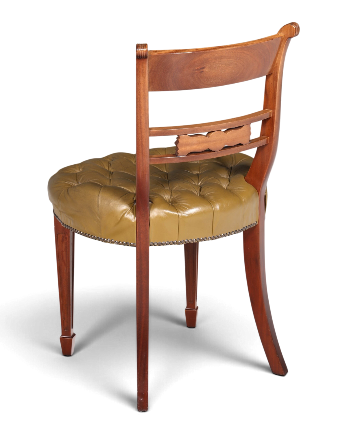Wunderschöner Chesterfield Stuhl Anno Dom Sekretär Stuhl Englisch echt Leder Küchenstuhl 3 von 4