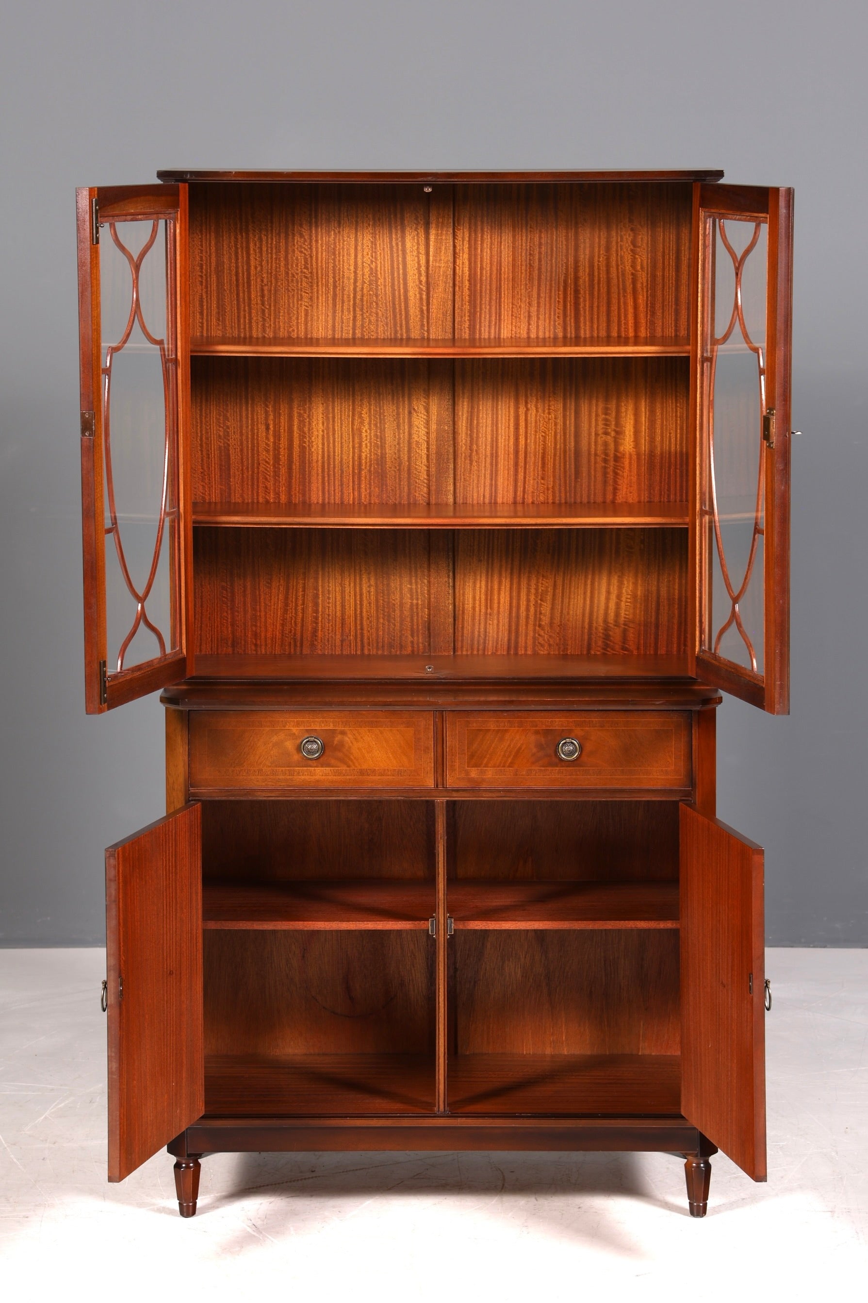 F968 Finish cm Wunderschöne Englische Vitrine Bibliothek Bücherschrank UK Buffet Schrank 60s Jahre