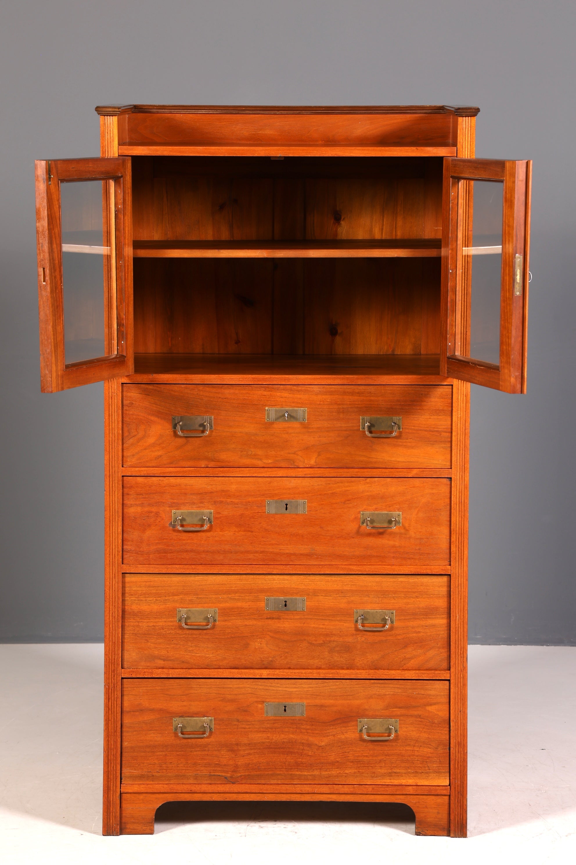 G358 Finish Traumhafte Jugendstil Vitrine Antike Holz Bücherschrank Eiche Antik Schrank Geschirrschrank (Kopie)