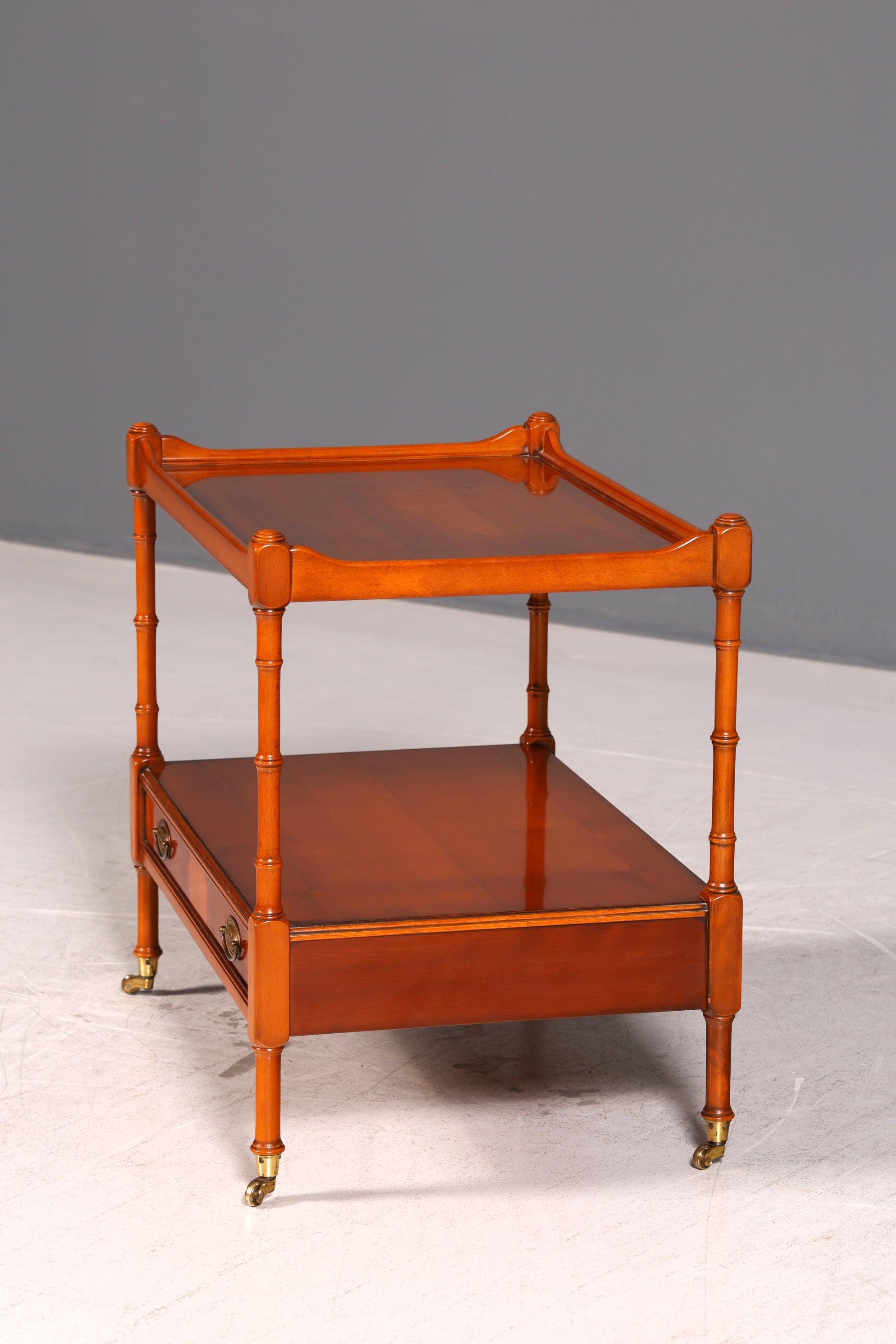 Edler Original Heldense Beistelltisch Eibe Etagere Servierwagen Englischer Rollen Ablagetisch Vintage