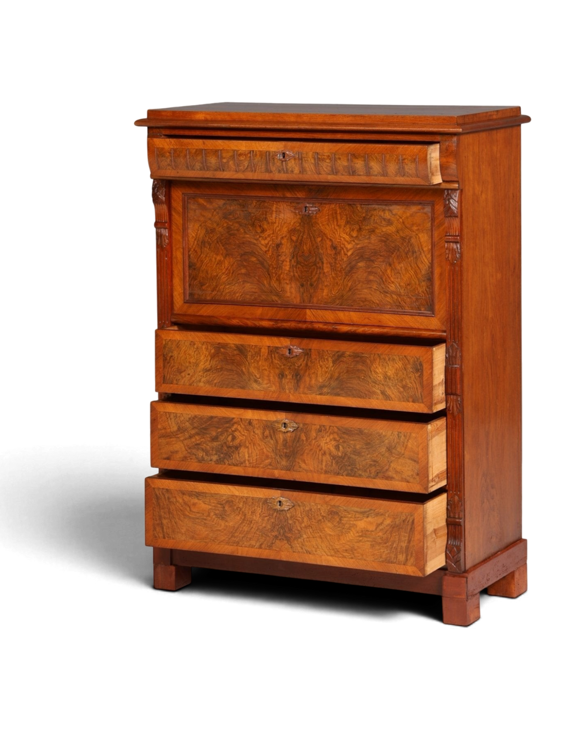 Stilvoller Gründerzeit Sekretär Vertiko Highboard Jugendstil Kommode Schrank um 1880