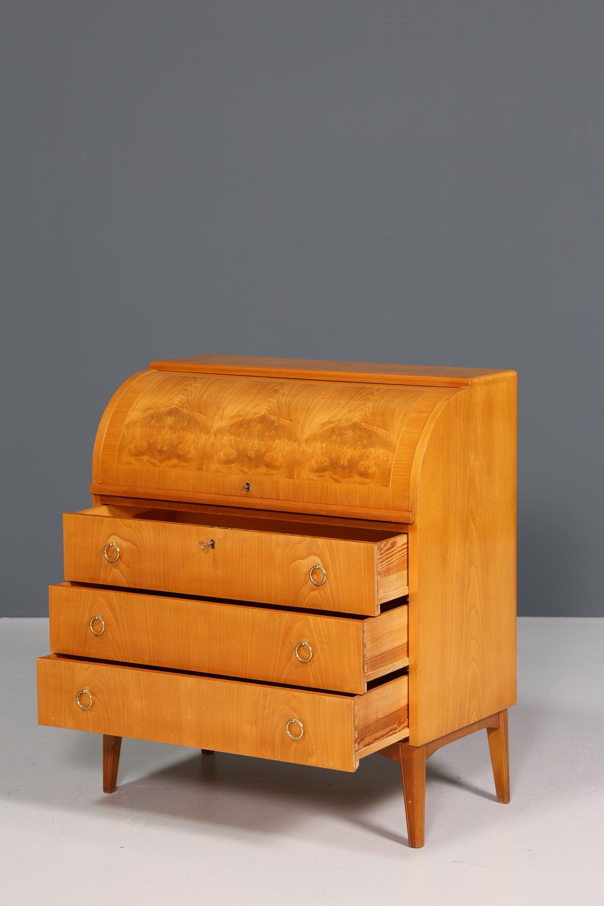 Stilvoller Mid Century Rollladen Sekretär Danish Design Retro Büro Schrank Vintage Büro Kommode