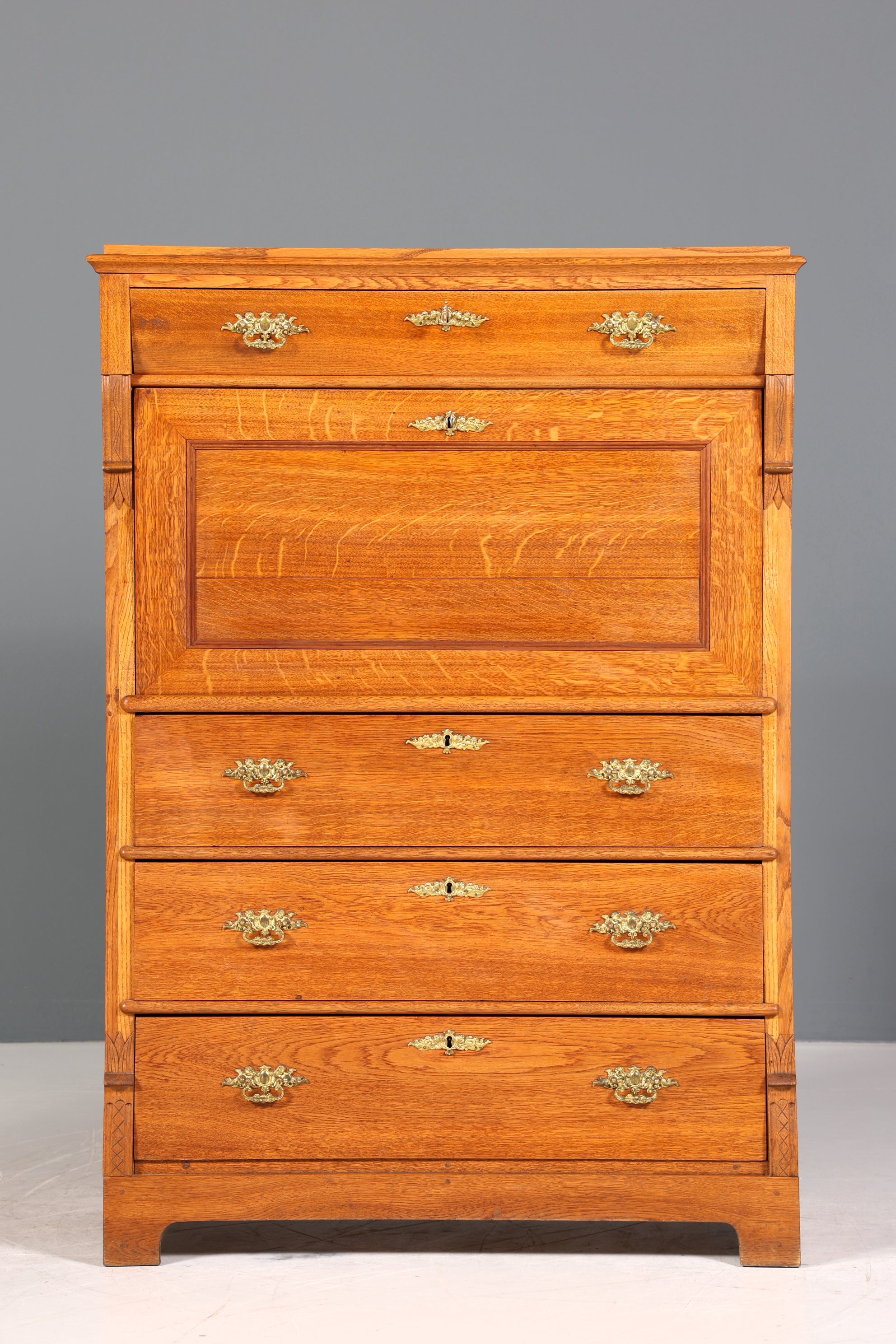 Edler Louis Philippe Sekretär um 1880 Gründerzeit Antik Schrank Chiffoniere Highboard