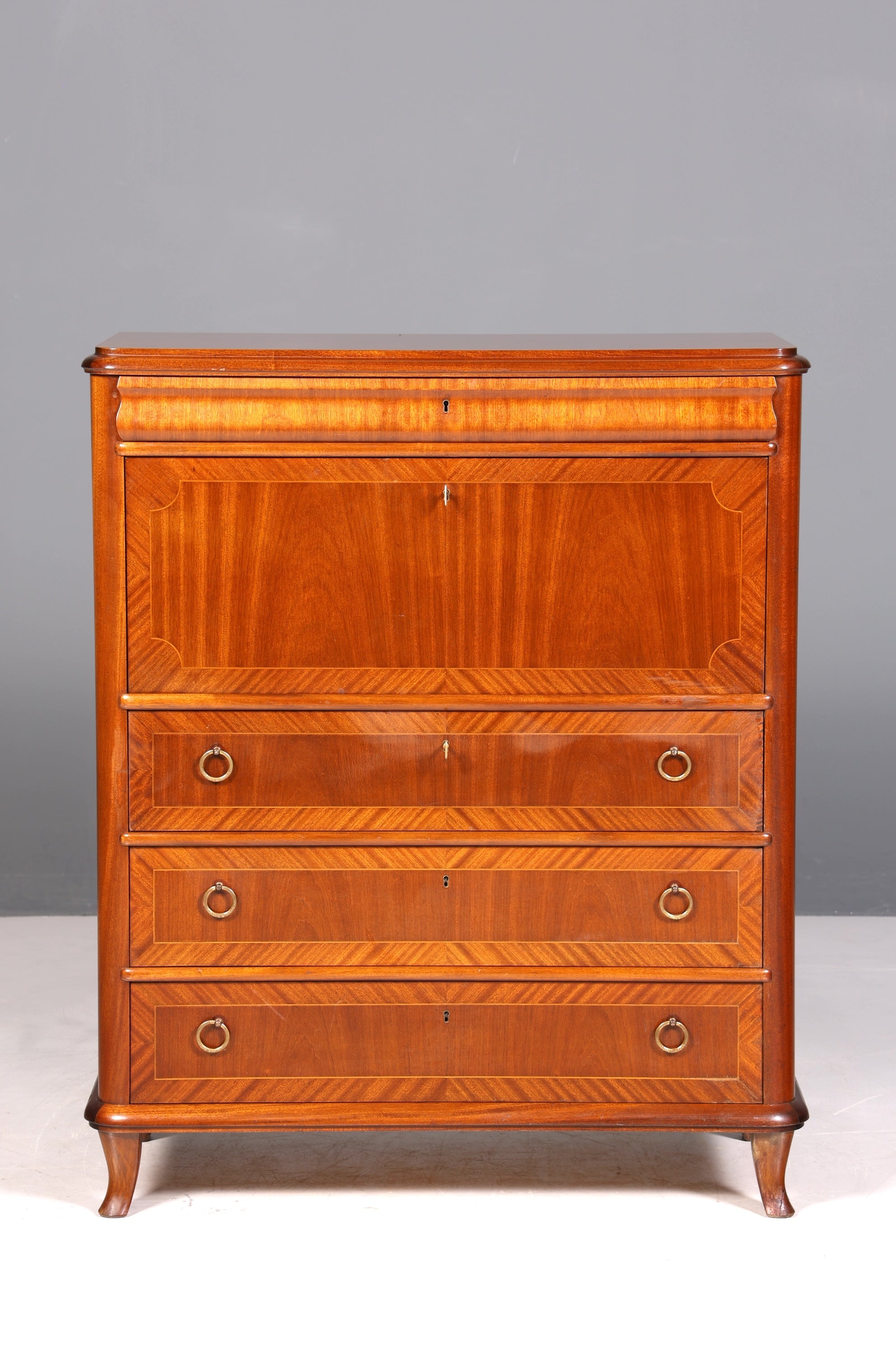 Wunderschöner Sekretär im Antik Stil Büro Kommode Art Deco Stil 50s Vertiko Schreibkommode Kommode