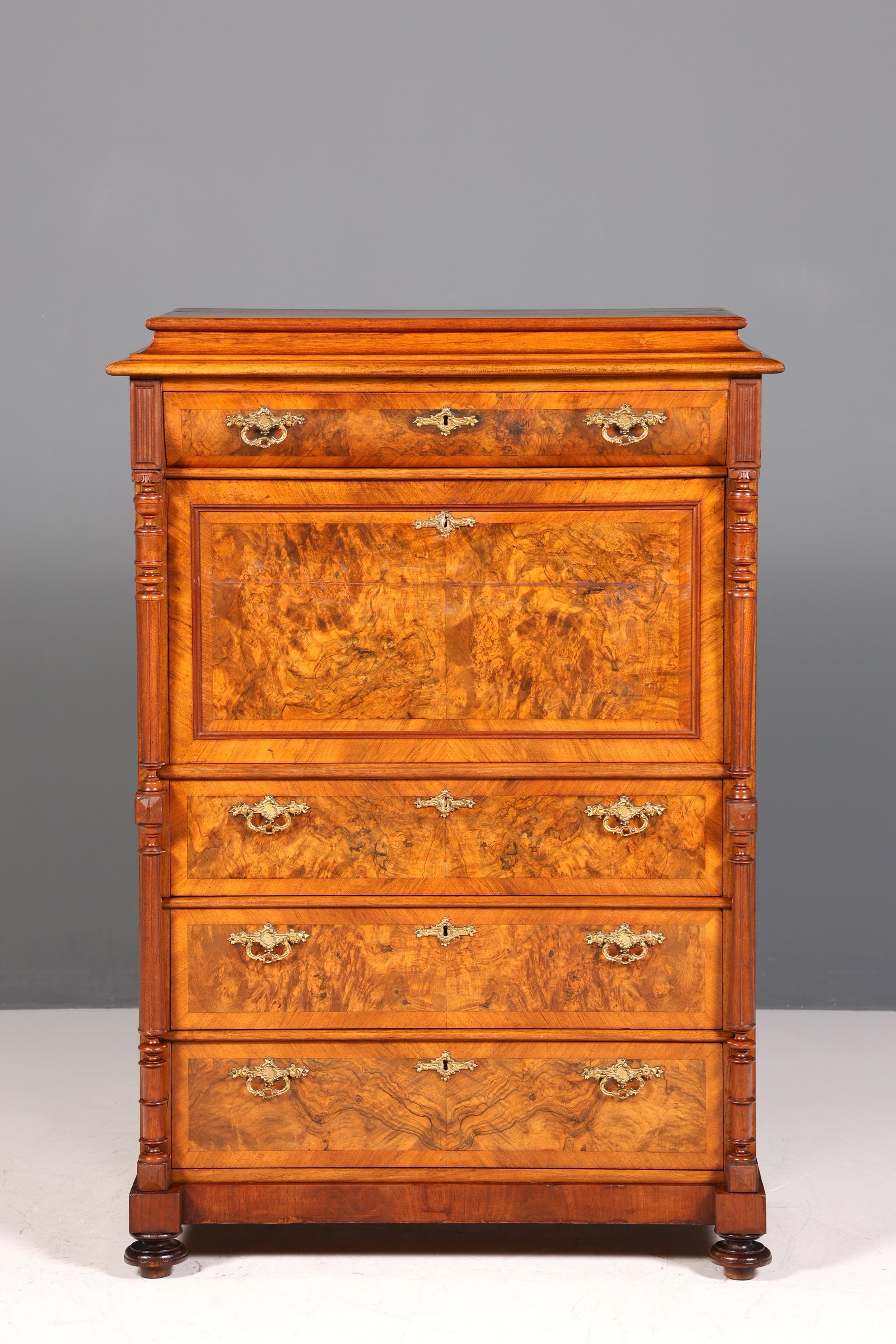 Wunderschöner Gründerzeit Sekretär Vertiko Highboard Louis Philippe Kommode um 1880