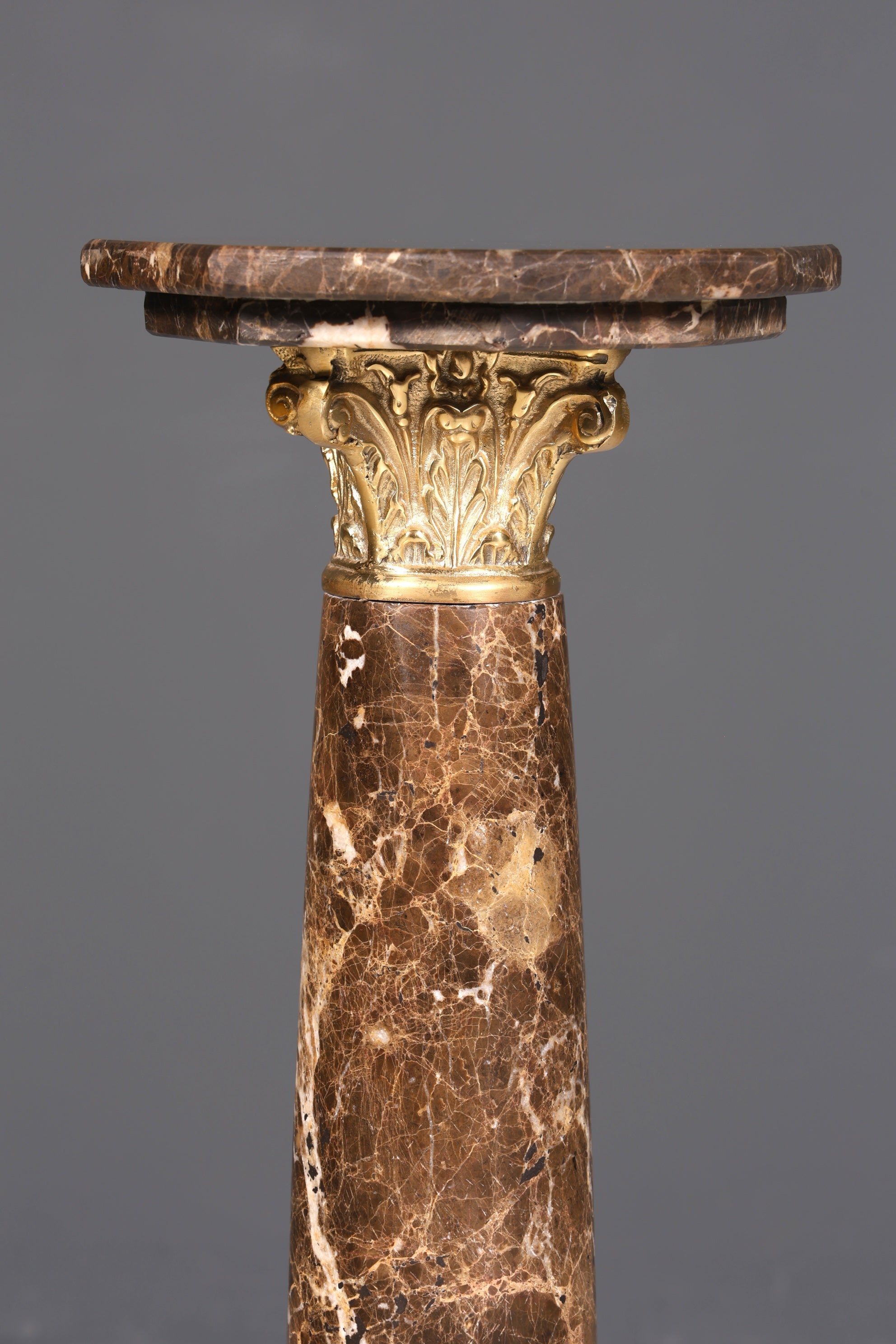 Wunderschöne Barock Stil Säule Louis XV Marmor Blumensäule Naturstein Braun Sockel Ablage 1 von 2