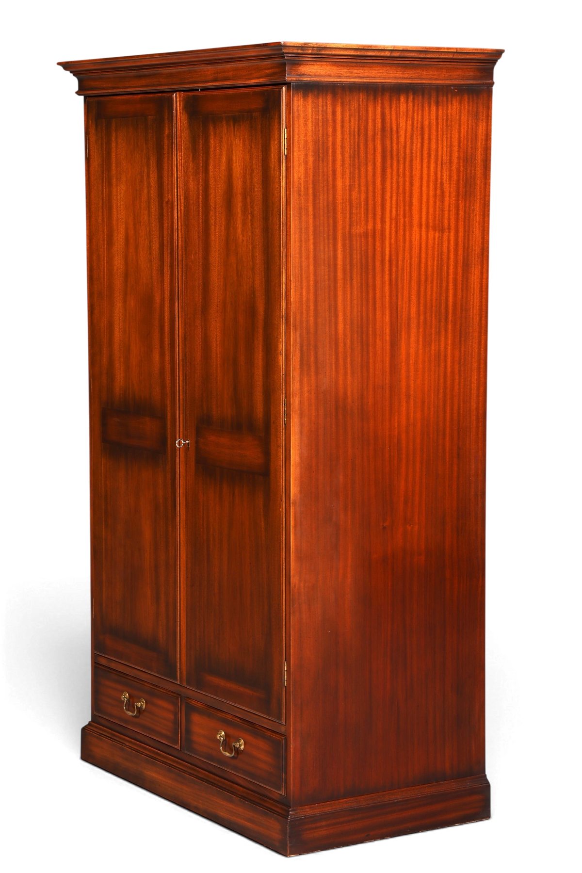 Hauptstadt Möblerei englischer Kleiderschrank aus Mahagoni mit zwei Türen und Schubladen im antiken Vintage-Stil