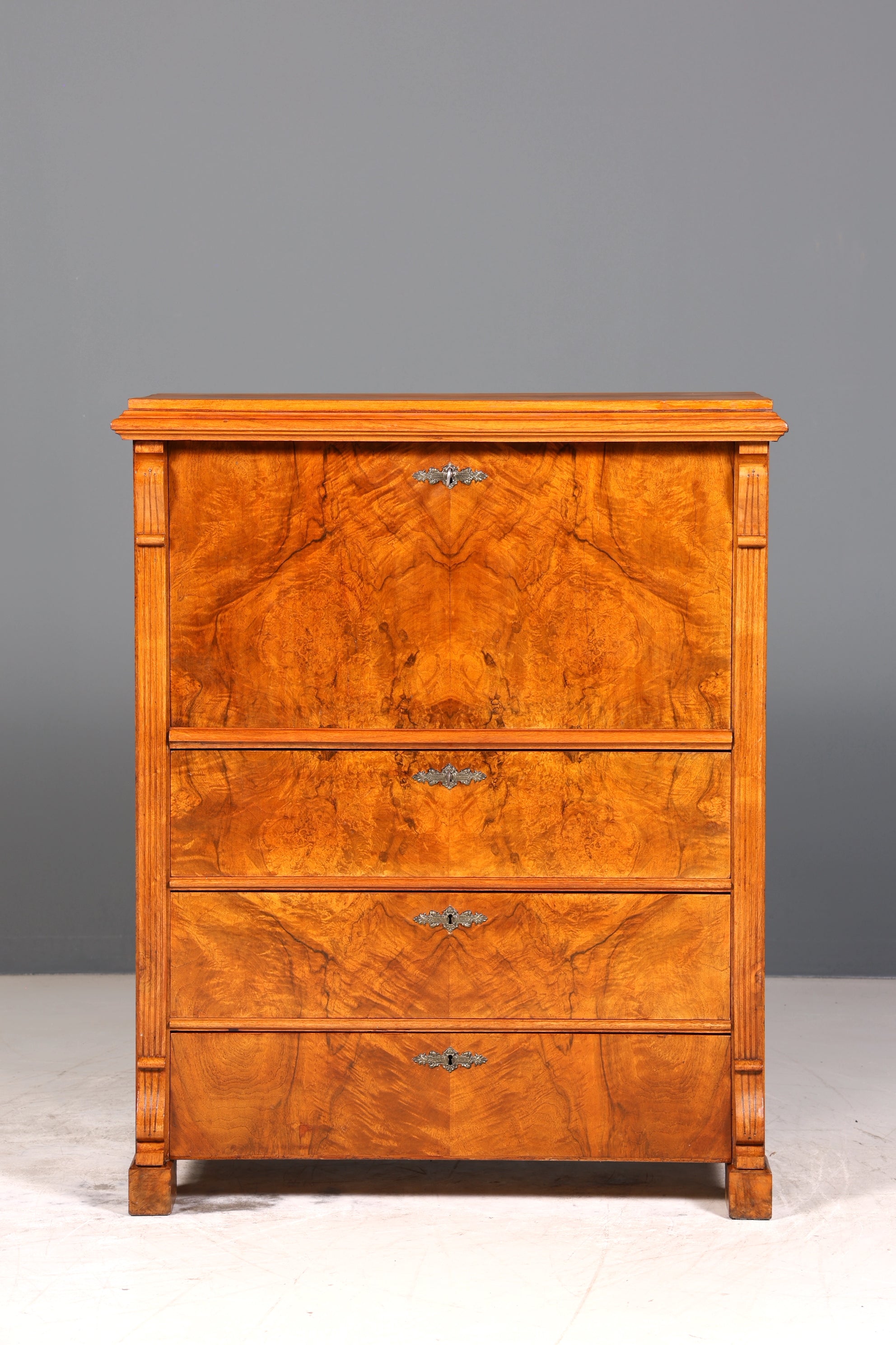 Stilvoller Biedermeier Sekretär Vertiko Louis Philippe Kommode Schubladenkommode