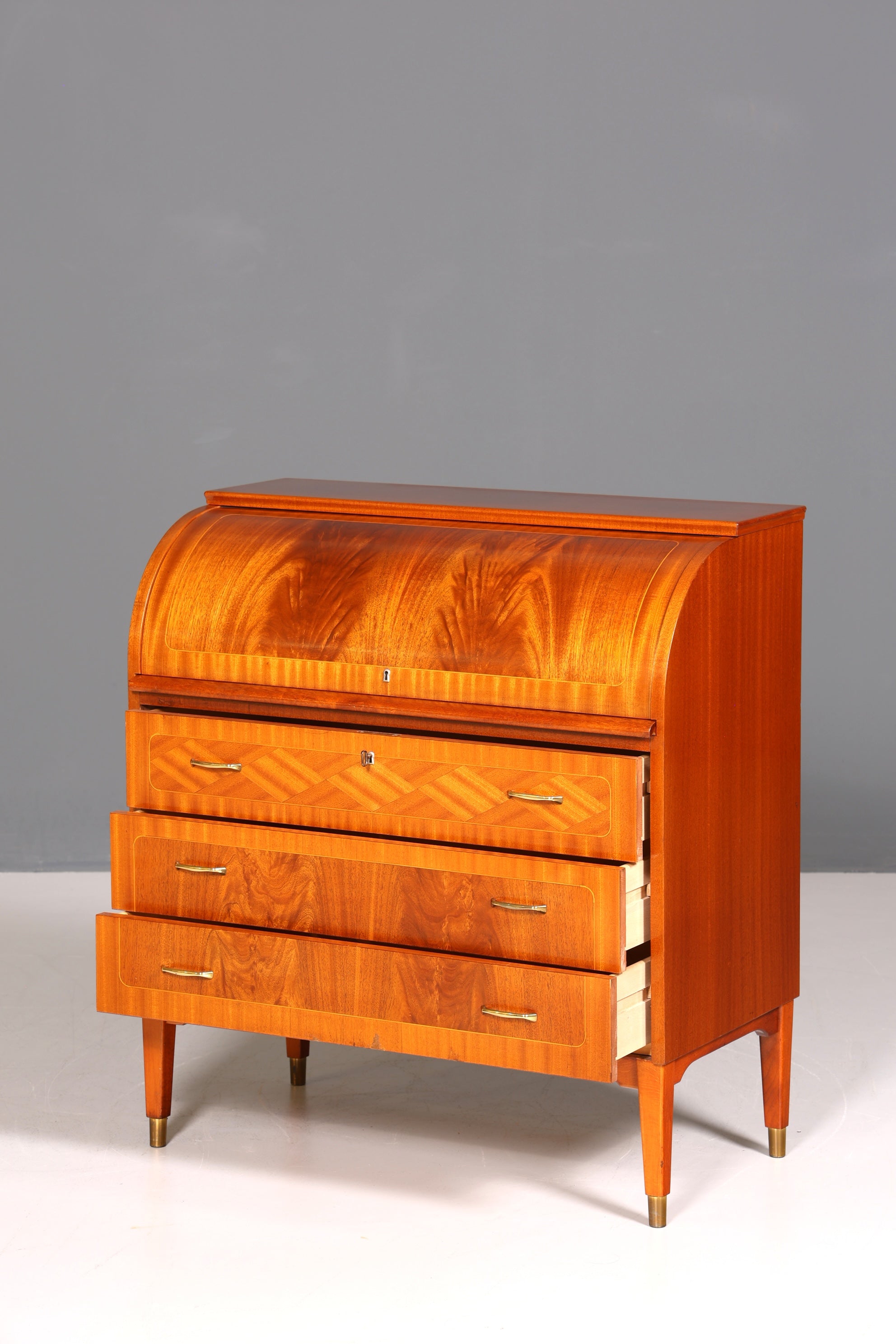 Mid Century Rollladen Sekretär von Bröderna Gustafssons Büro Schrank Schreibkommode 60s Schreibmöbel