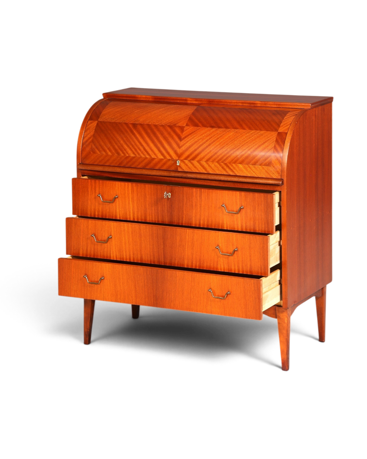Wunderschöner Mid Century Rollladen Sekretär echt Holz Büro Schrank Vintage Schreibkommode