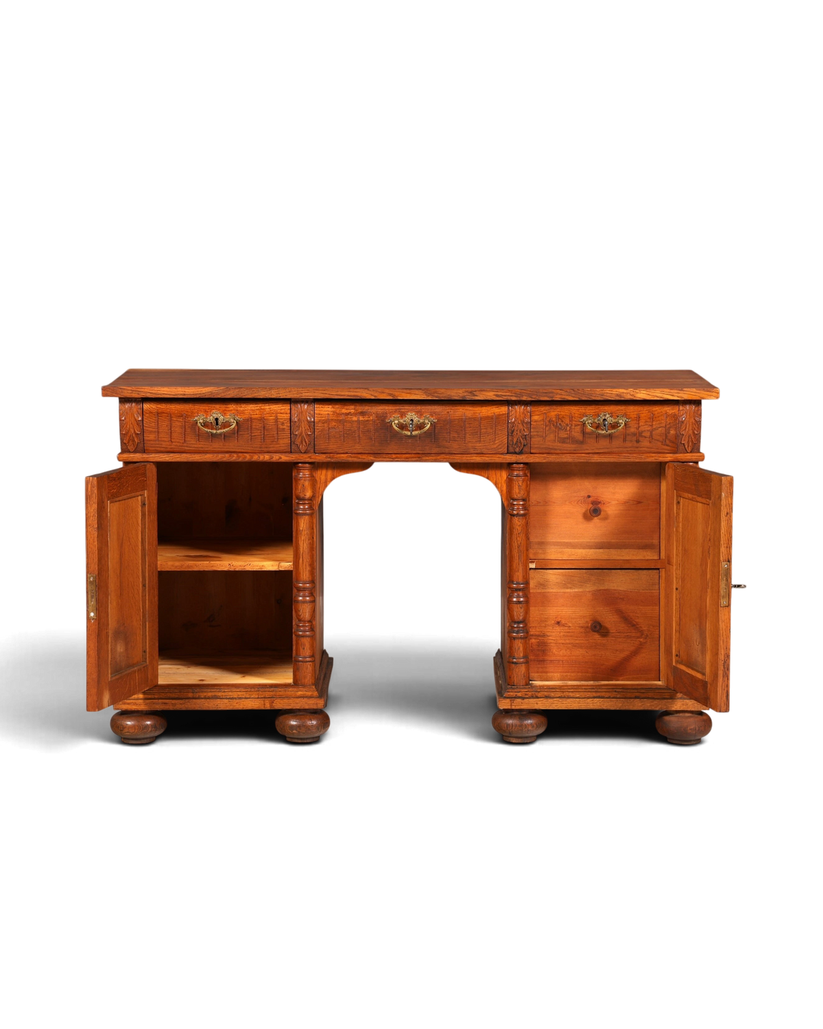 Traumhafter Gründerzeit Schreibtisch Jugendstil Bürotisch echt Holz Antik Office Desk