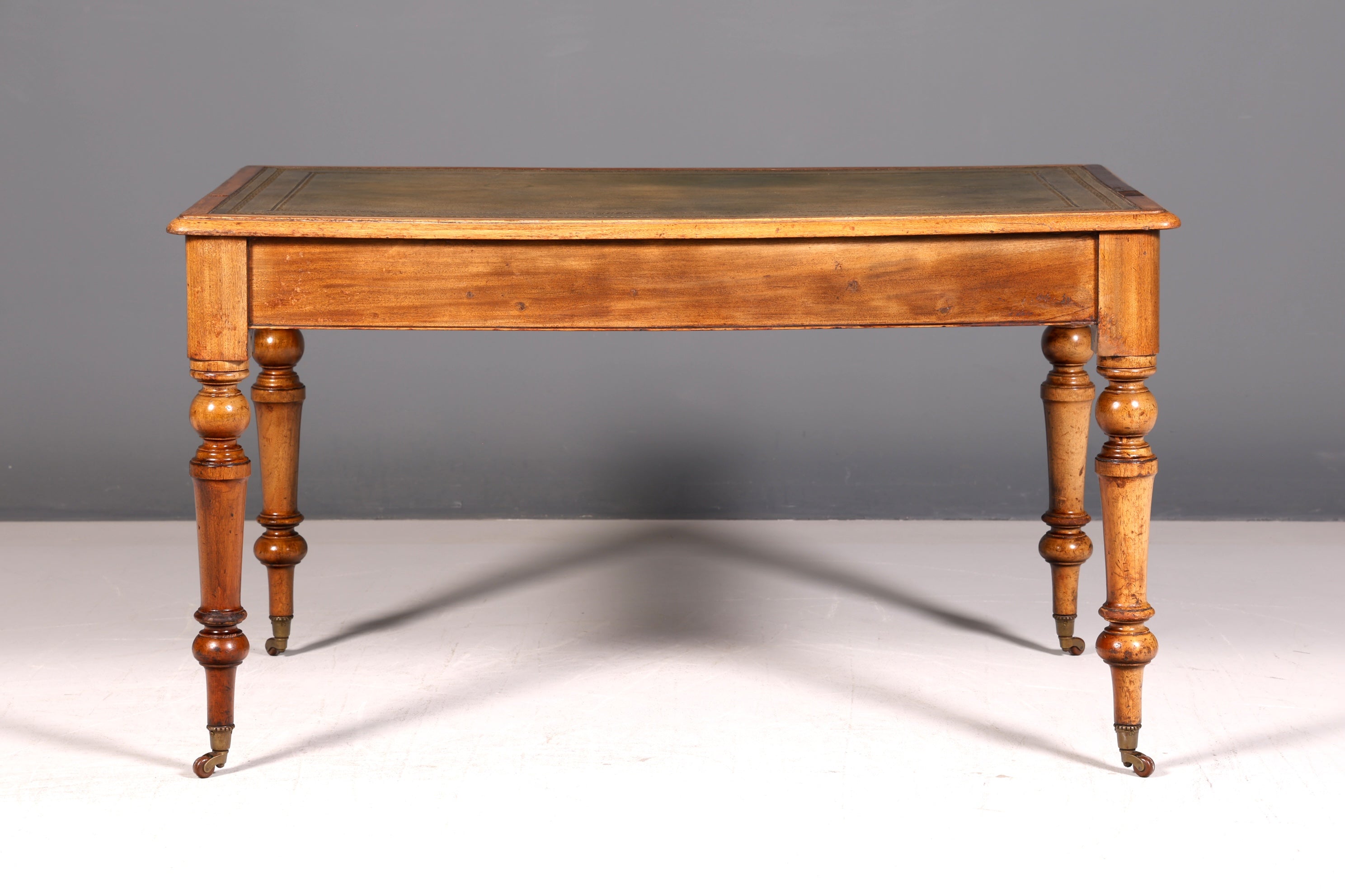 Wunderschöner Englischer Schreibtisch Echt Lederauflage Regency Stil Bürotisch Office Desk Antik