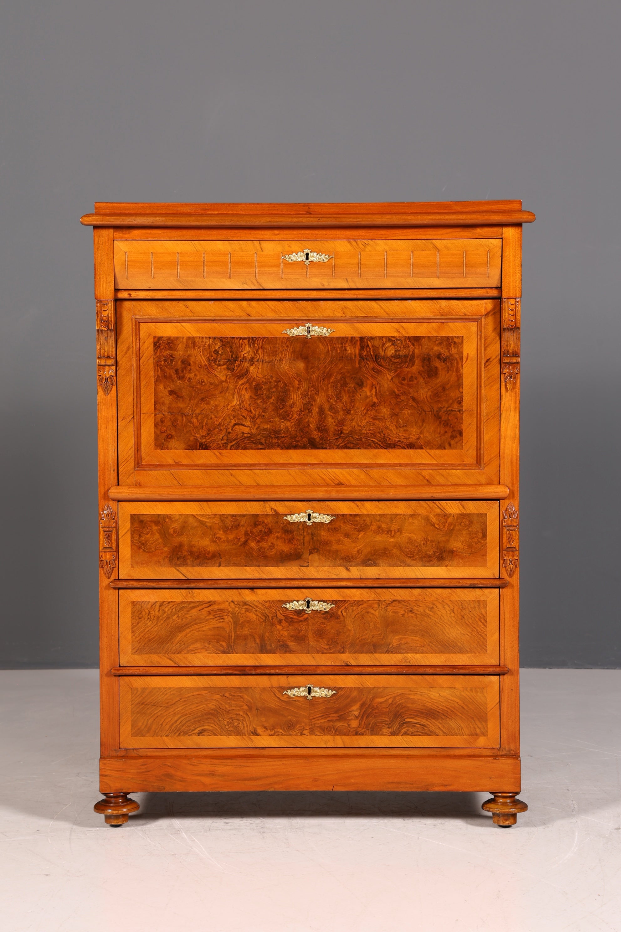 G442 Finish Wunderschöner Gründerzeit Sekretär Kommode Jugendstil Schubladenkommode Antik Vertiko (Kopie)