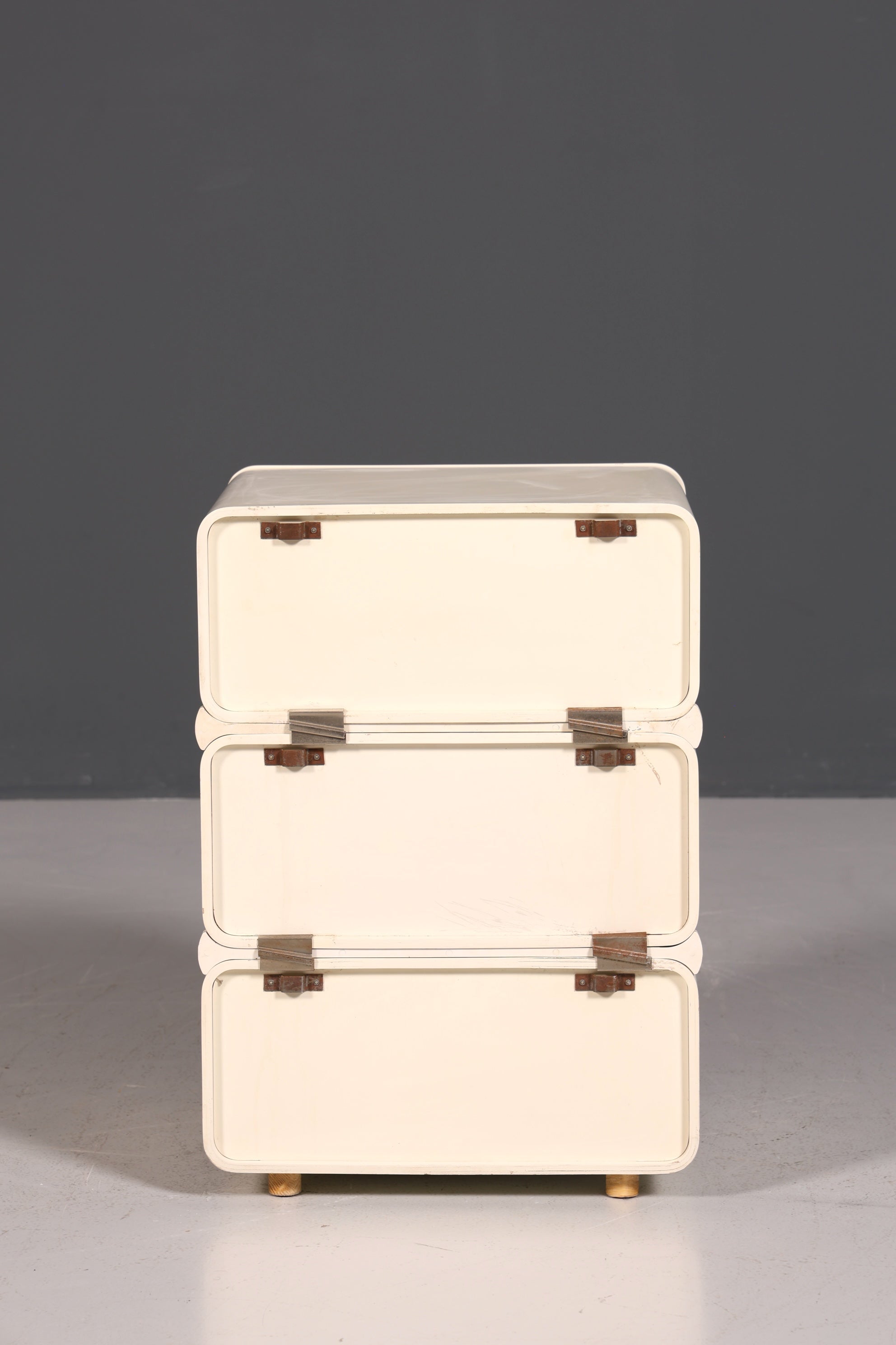 Seltene Mid Century Kommode Space Age Module Nachttisch Design Frankreich Vintage Schubladenkommode 5 von 5