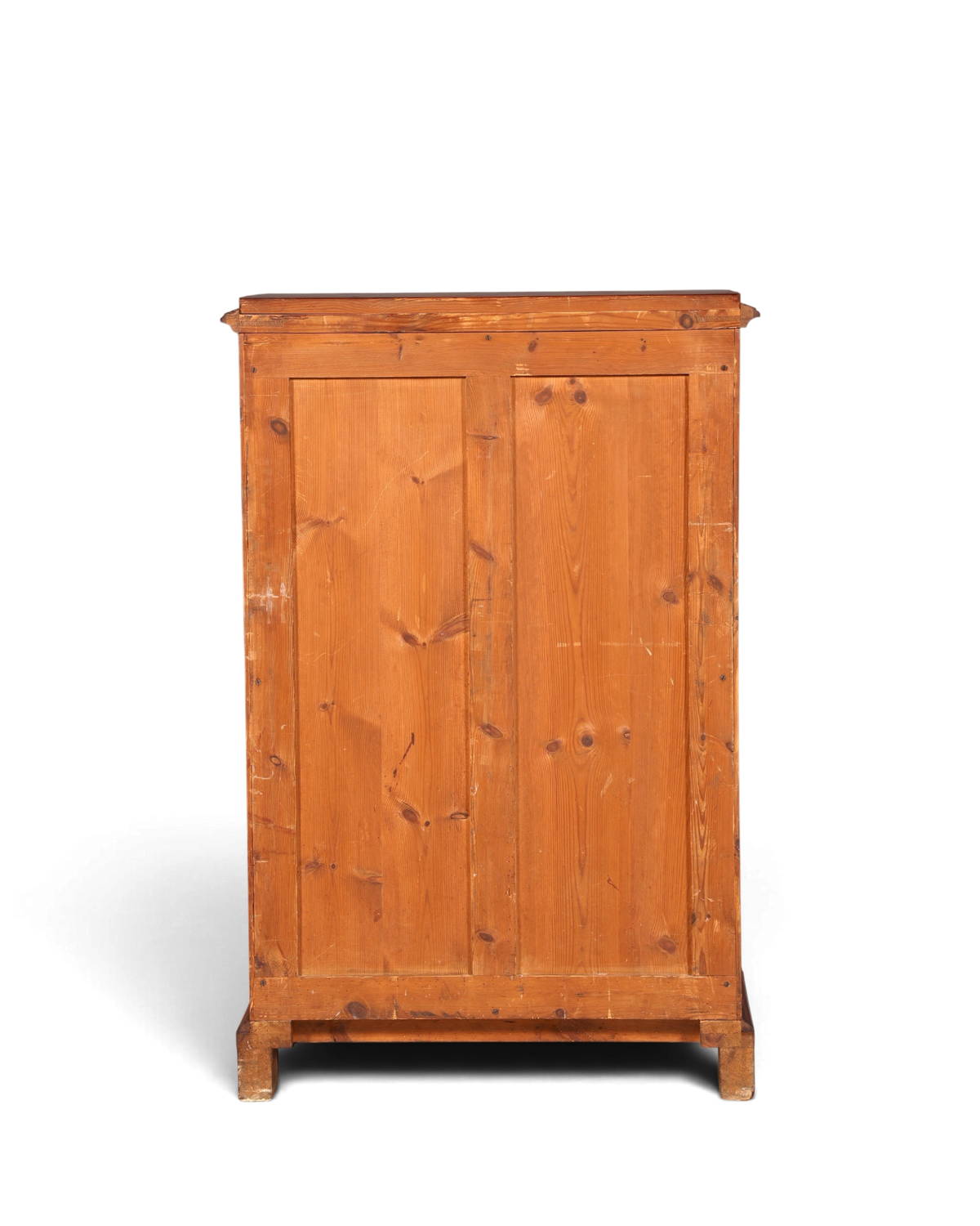 Hauptstadt Möblerei antike Gründerzeit Kommode aus massivem Holz mit sichtbarer Maserung, Rückansicht