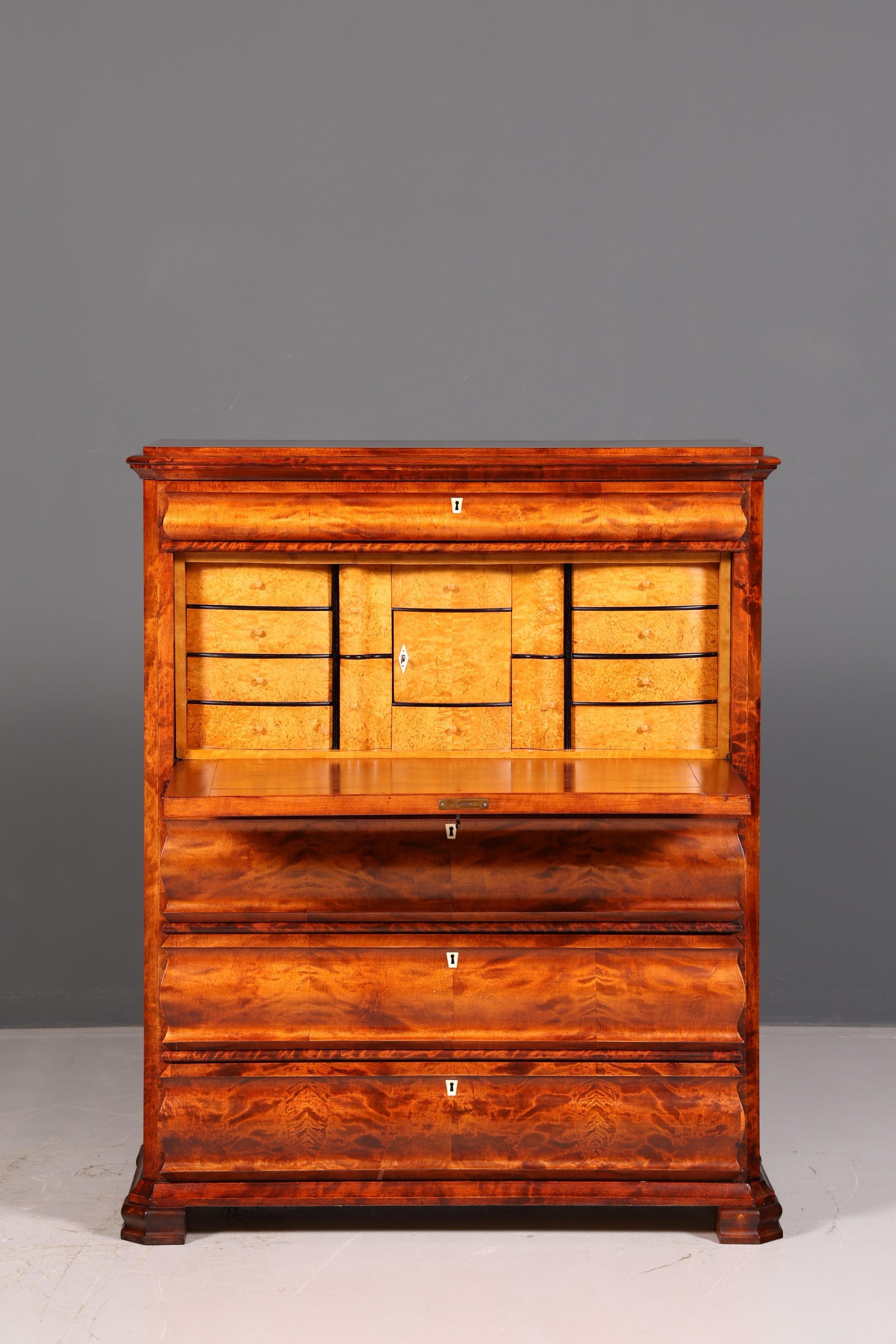 Stilvoller Biedermeier Sekretär Vertiko Louis Philippe Kommode Schubladenkommode Antik Vintage