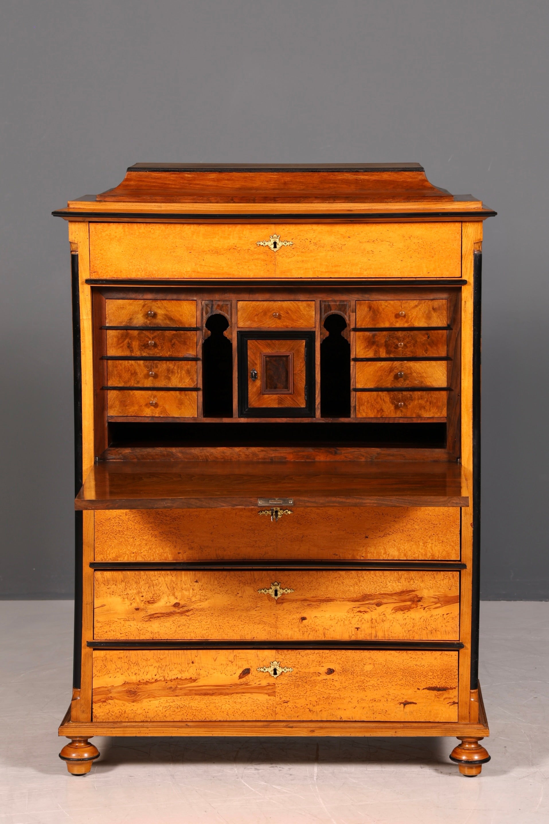 G614 Finish Cm Stilvoller Biedermeier Sekretär Louis Philippe Vertiko Antik Kommode Schreibkommode Office Desk (Kopie)