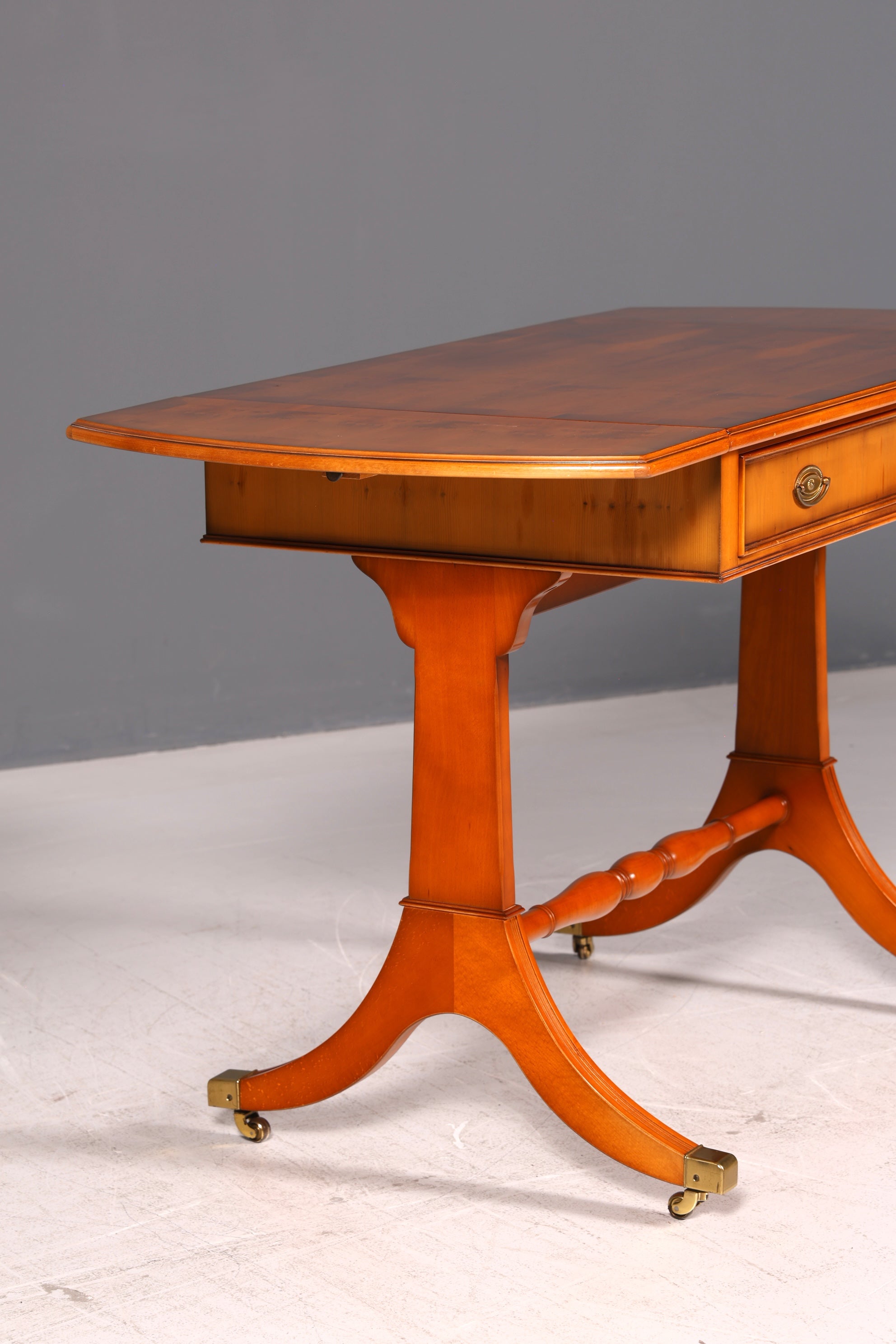 Wunderschöner Original Heldense Englischer Schreibtisch Konsole Konsolentisch Klappbar Bürotisch Antik Office Desk Holz 60s UK