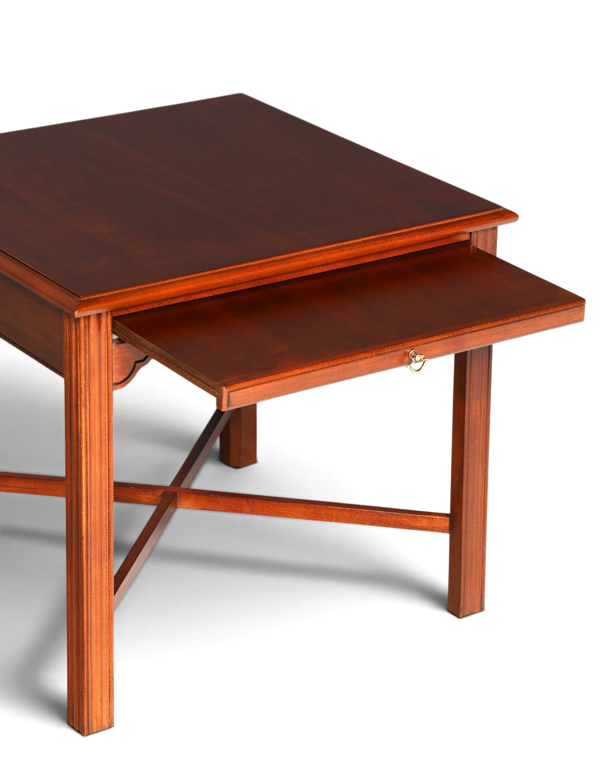Hauptstadt Möblerei Beistelltisch aus dunklem Holz mit ausziehbarer Platte und klassischem Design