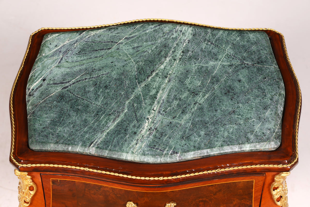 Dreamy Louis XV side table, Baroque style, marble console table, chest of drawers, telephone table