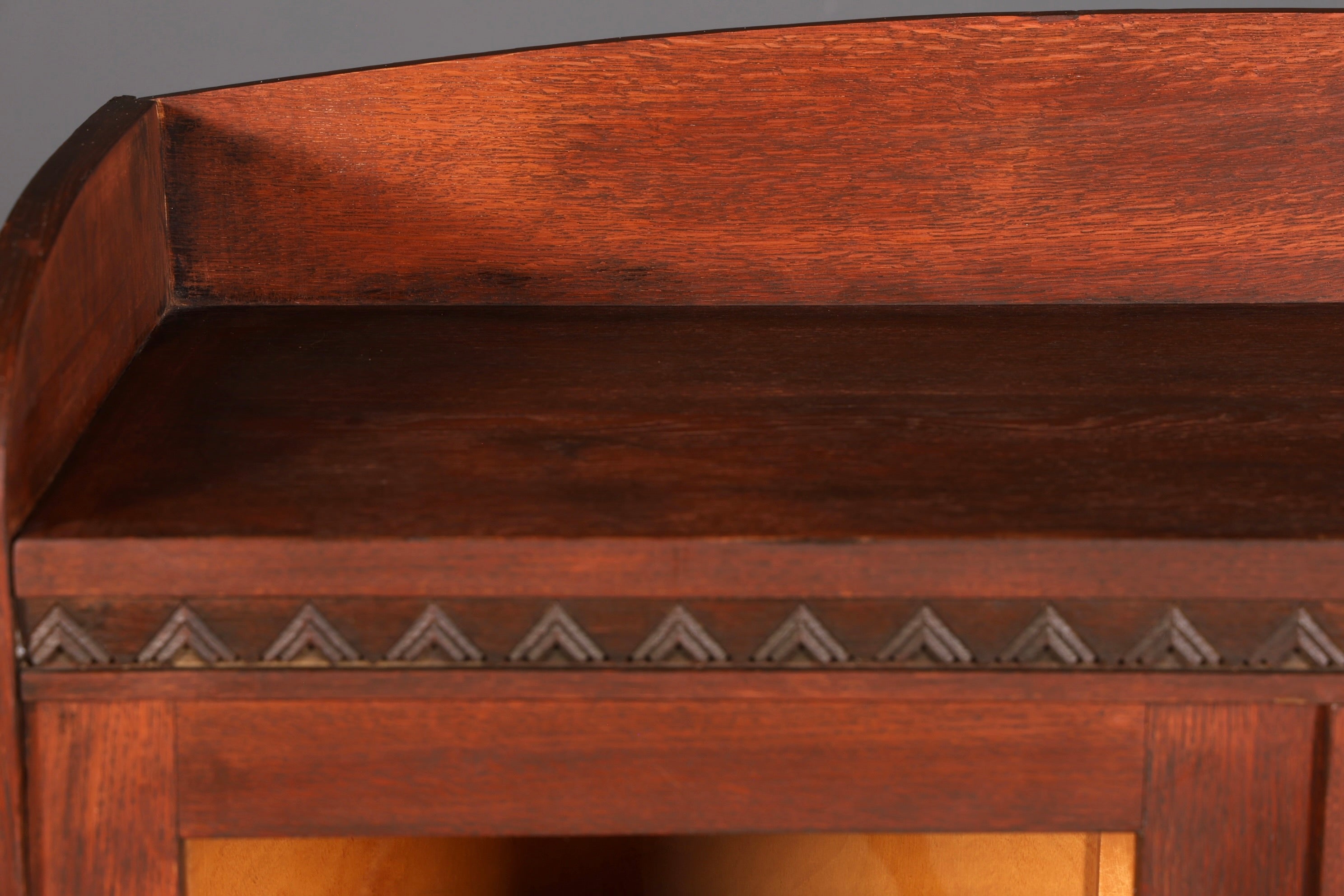 G045 Finish Traumhafte Jugendstil Vitrine Antike Holz Bücherschrank Eiche Antik Schrank Geschirrschrank