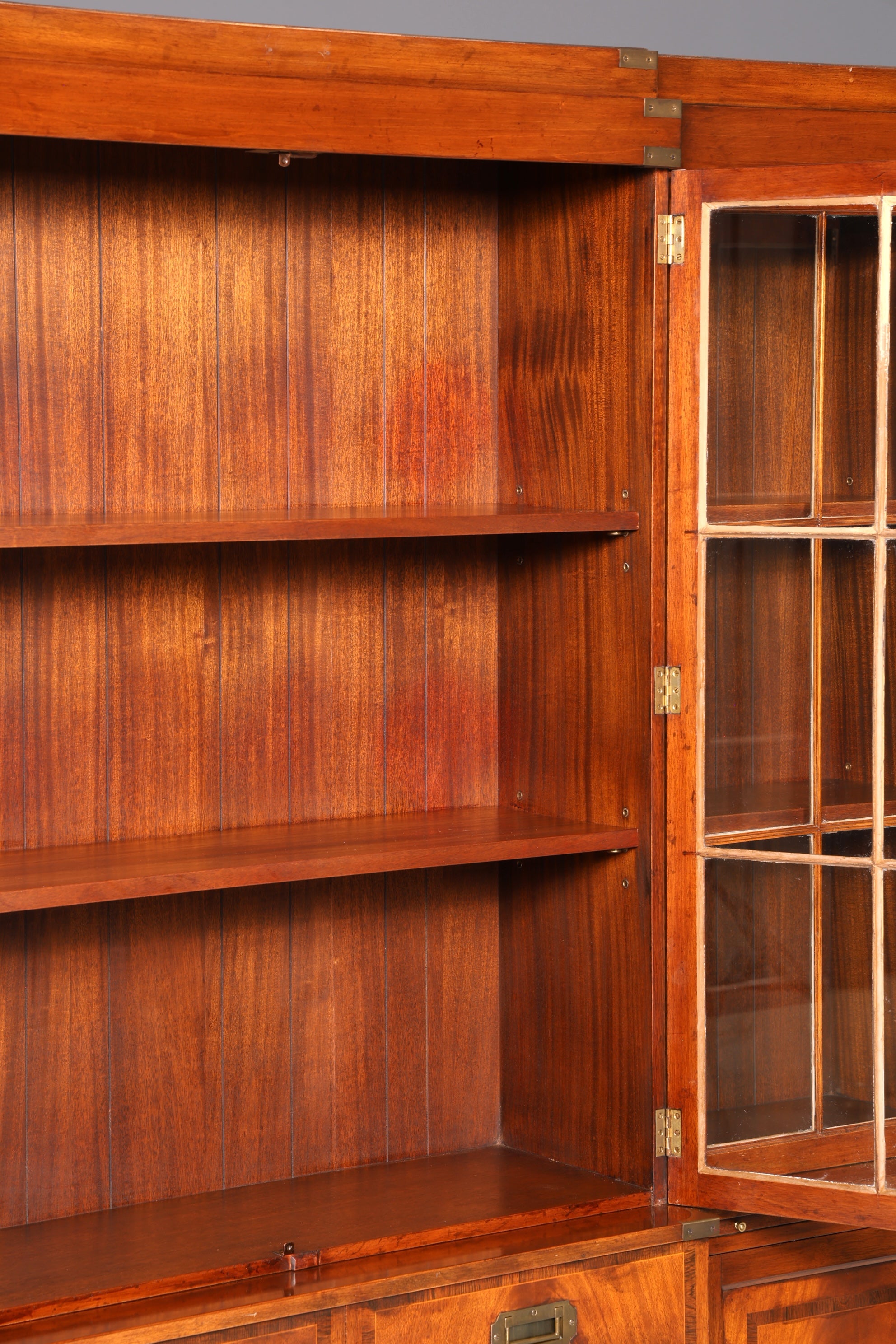 Wunderschöner Maritimer Vitrinenschrank Englisch Bibliothek Bücherschrank Buffet Antik Massiv Echt Holz Schrank UK Vintage