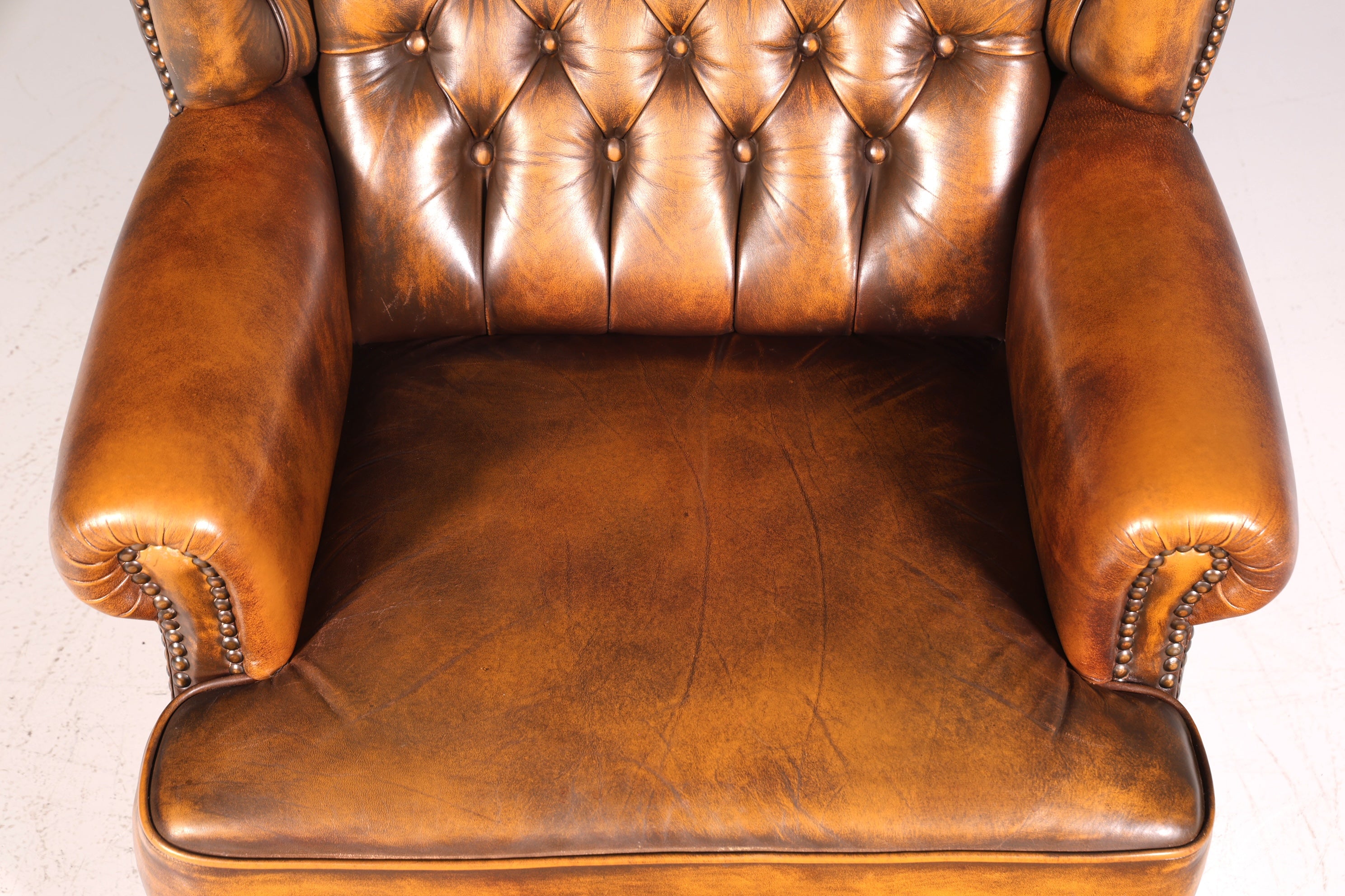 Original Chesterfield Ohrenbacken Sessel Englisch Leder Herrensessel UK Armlehnsessel