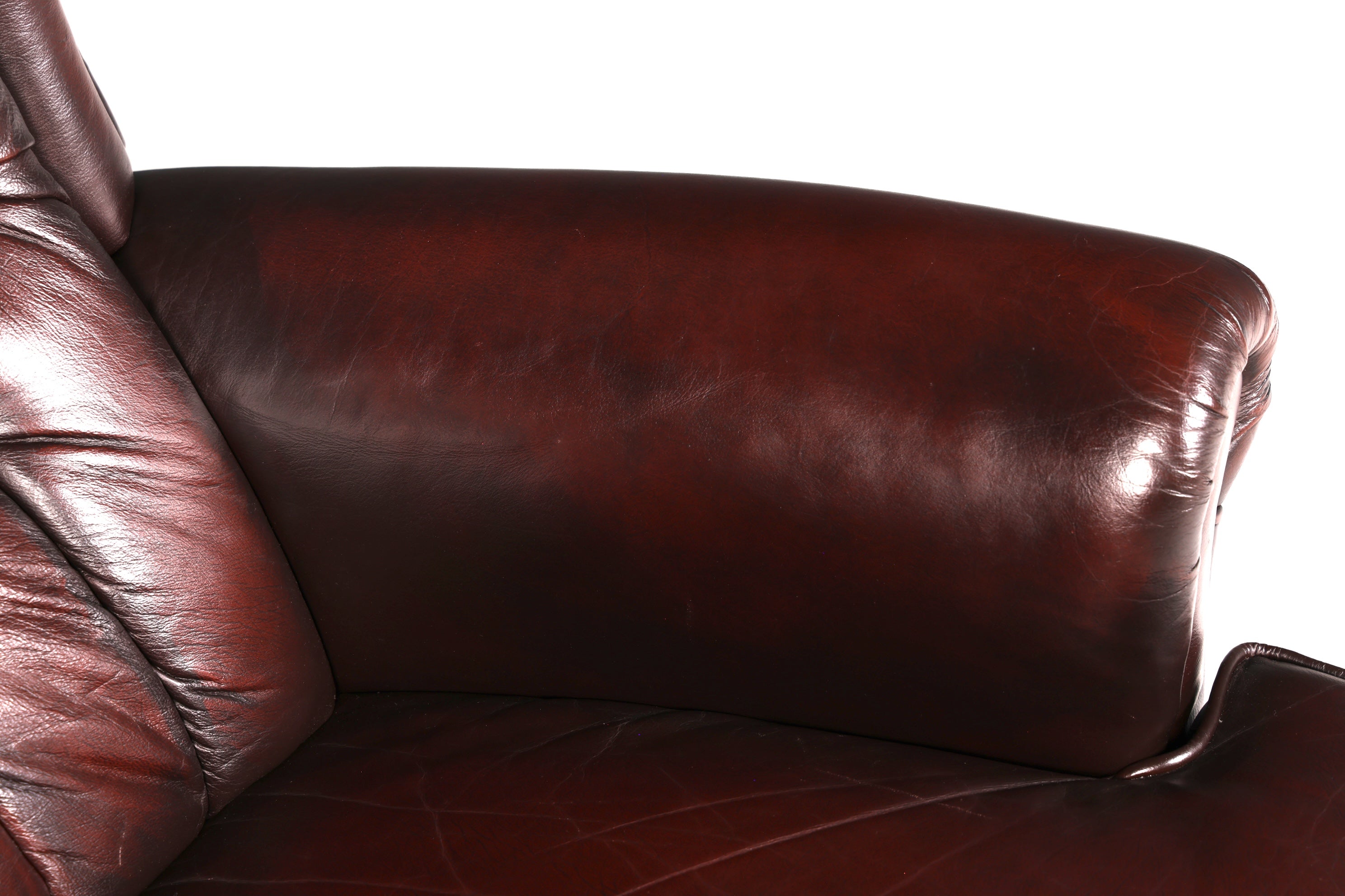 Edler Chesterfield Ohrensessel Relaxsessel Echtleder Braun Fernsehsessel Ruhesessel Ledersessel