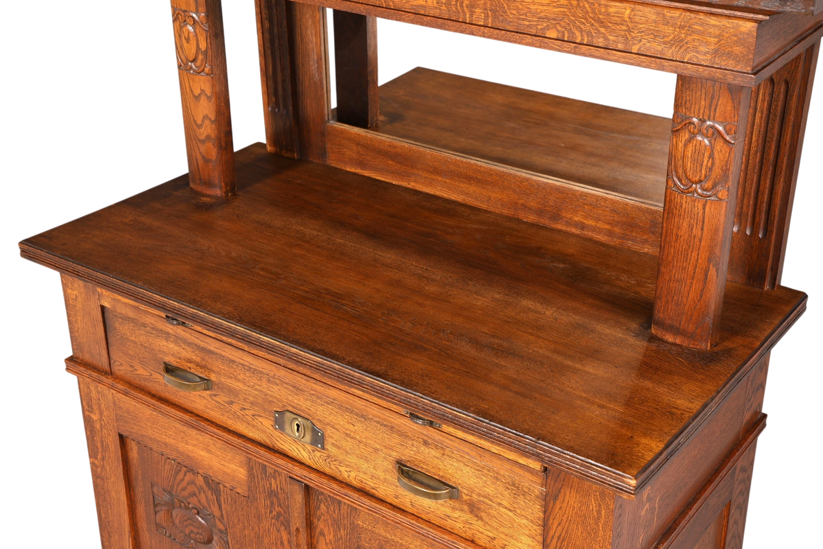 Wunderschönes Jugendstil Sideboard Antik Eiche Kredenz Buffet Anrichte Schrank Kommode