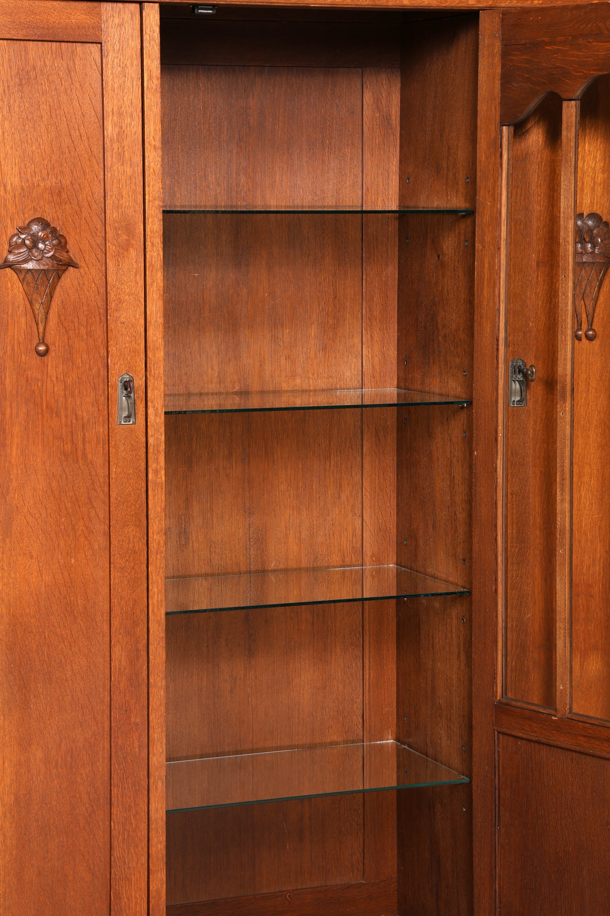 Traumhafte Jugendstil Vitrine Eiche Bücherschrank Kleiderschrank Geschirrschrank Buffet Schrank Antik Vintage