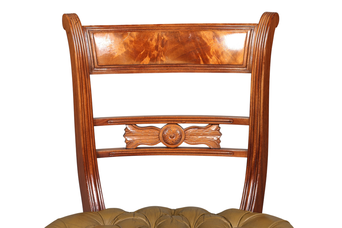 Wunderschöner Chesterfield Stuhl Anno Dom Sekretär Stuhl Englisch echt Leder Küchenstuhl 3 von 4