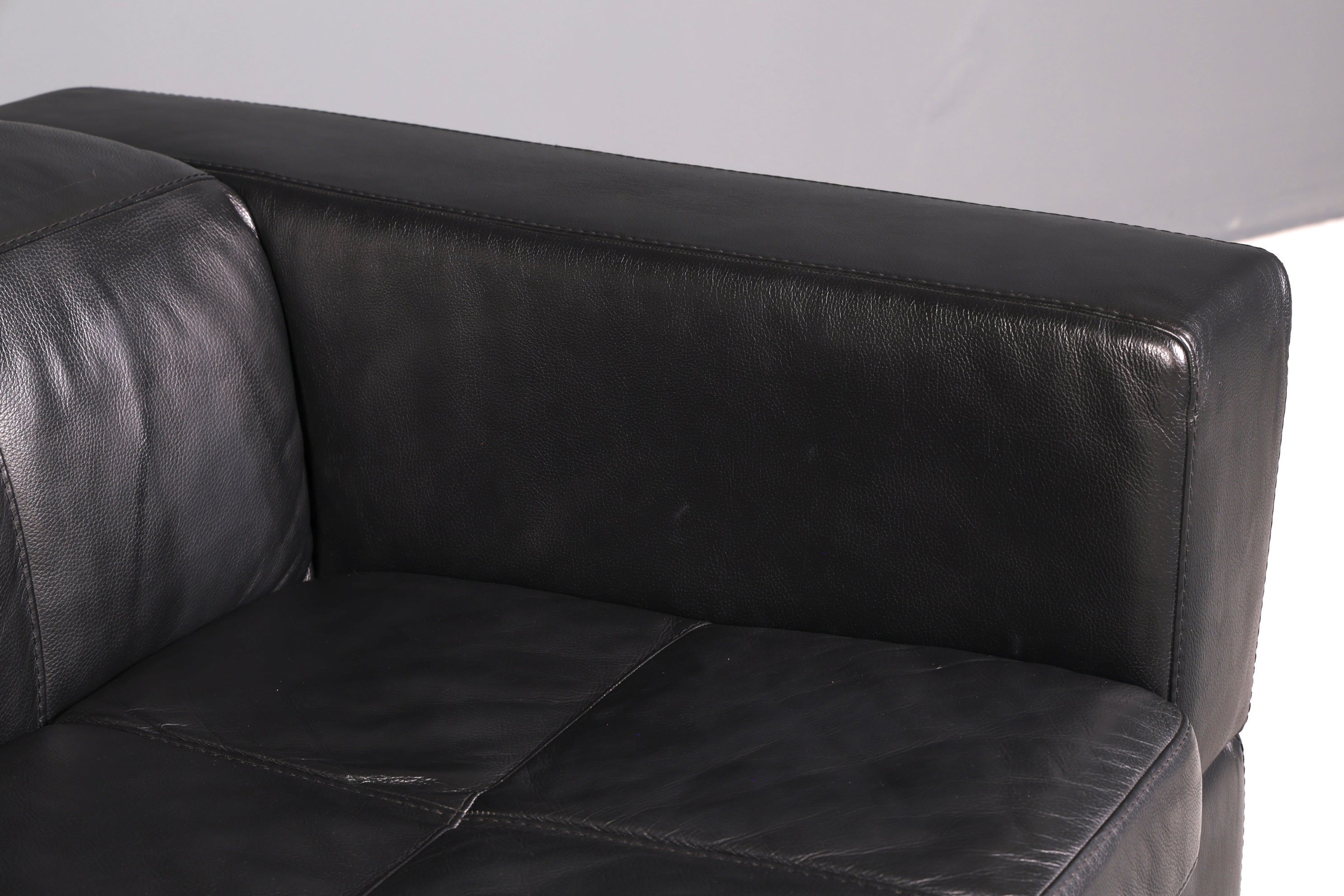 Edles MaxDivani Echtleder Sofa 3-Sitzer Designer Couch Italienisch Ledersofa Schwarz