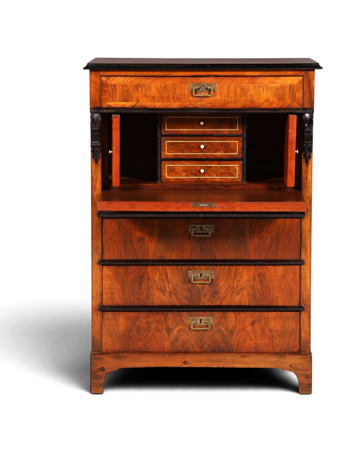 F841 Finish Wunderschöner Gründerzeit Sekretär Kommode Jugendstil Schubladenkommode Antik Vertiko