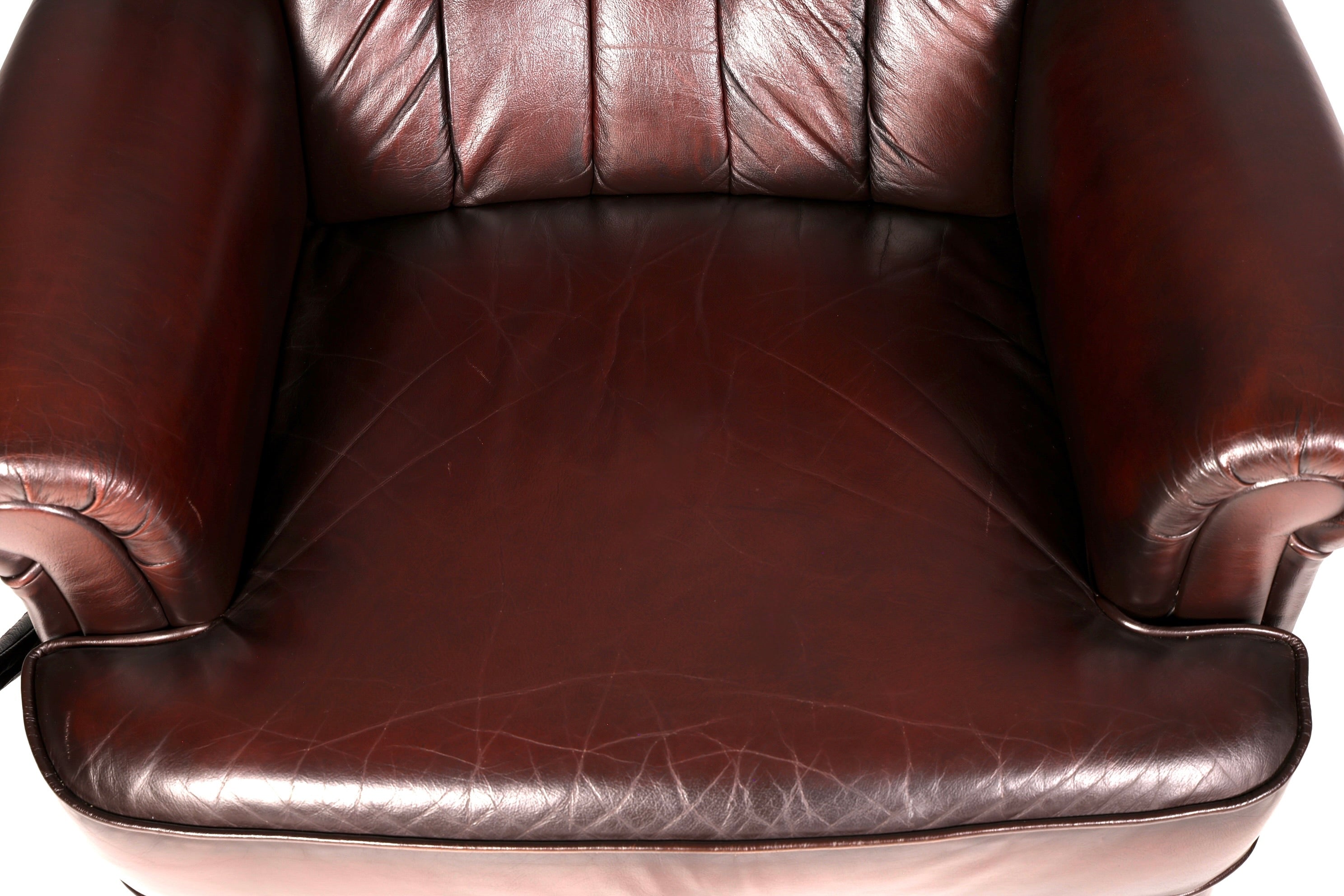 Edler Chesterfield Ohrensessel Relaxsessel Echtleder Braun Fernsehsessel Ruhesessel Ledersessel