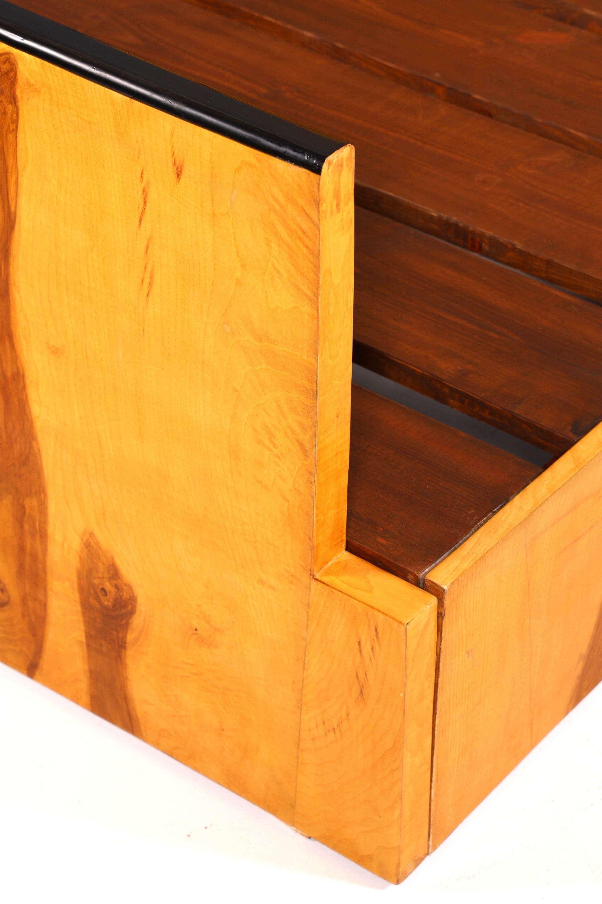 Außergewöhnliches Art Deco Stil Bettgestell "Sun" Birke Schlafzimmer Doppelbett Massivholz Handgefertigt
