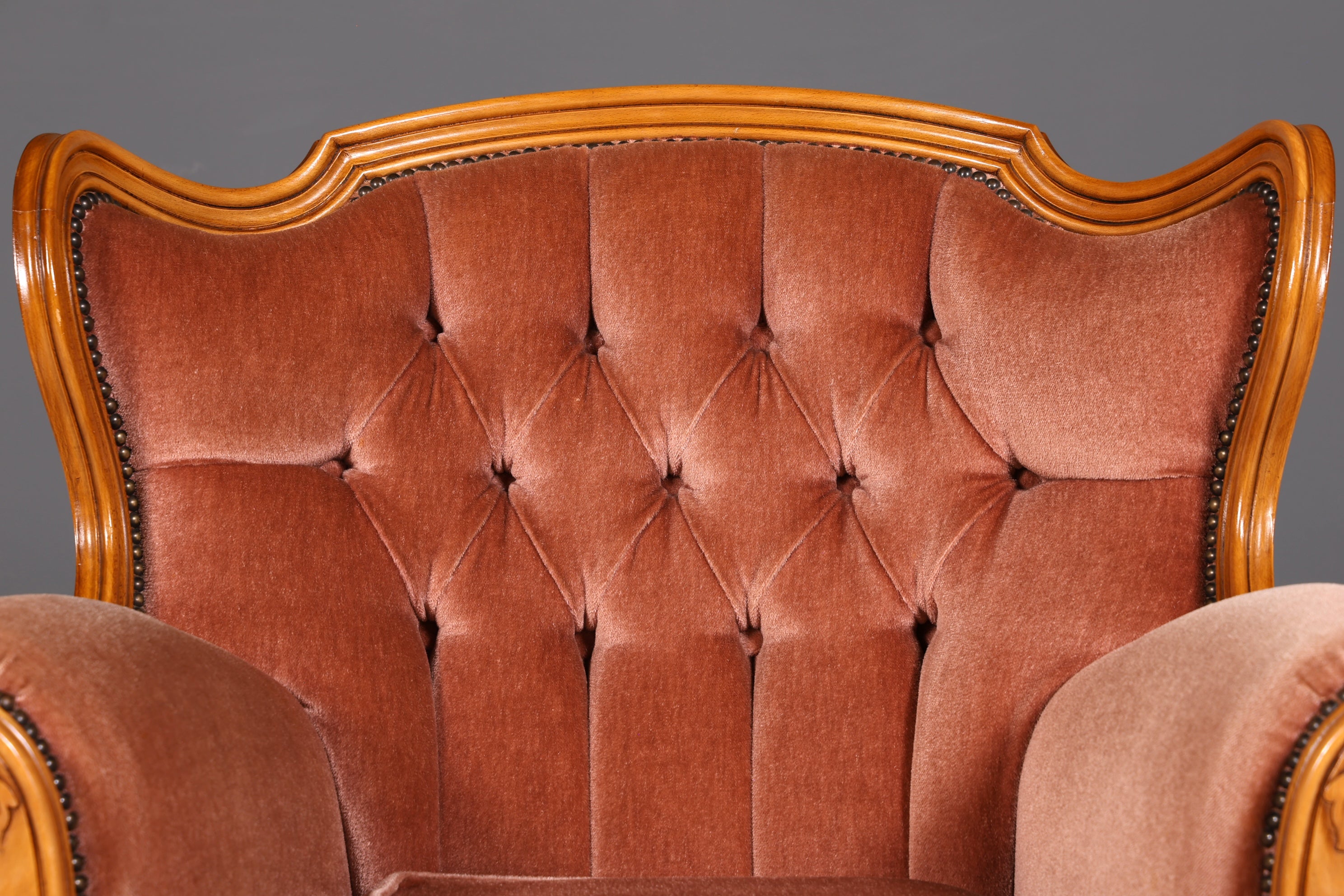 Chippendale Armchair Baroque Style Velvet Fabric Armchair Rococo Antique 4 of 4