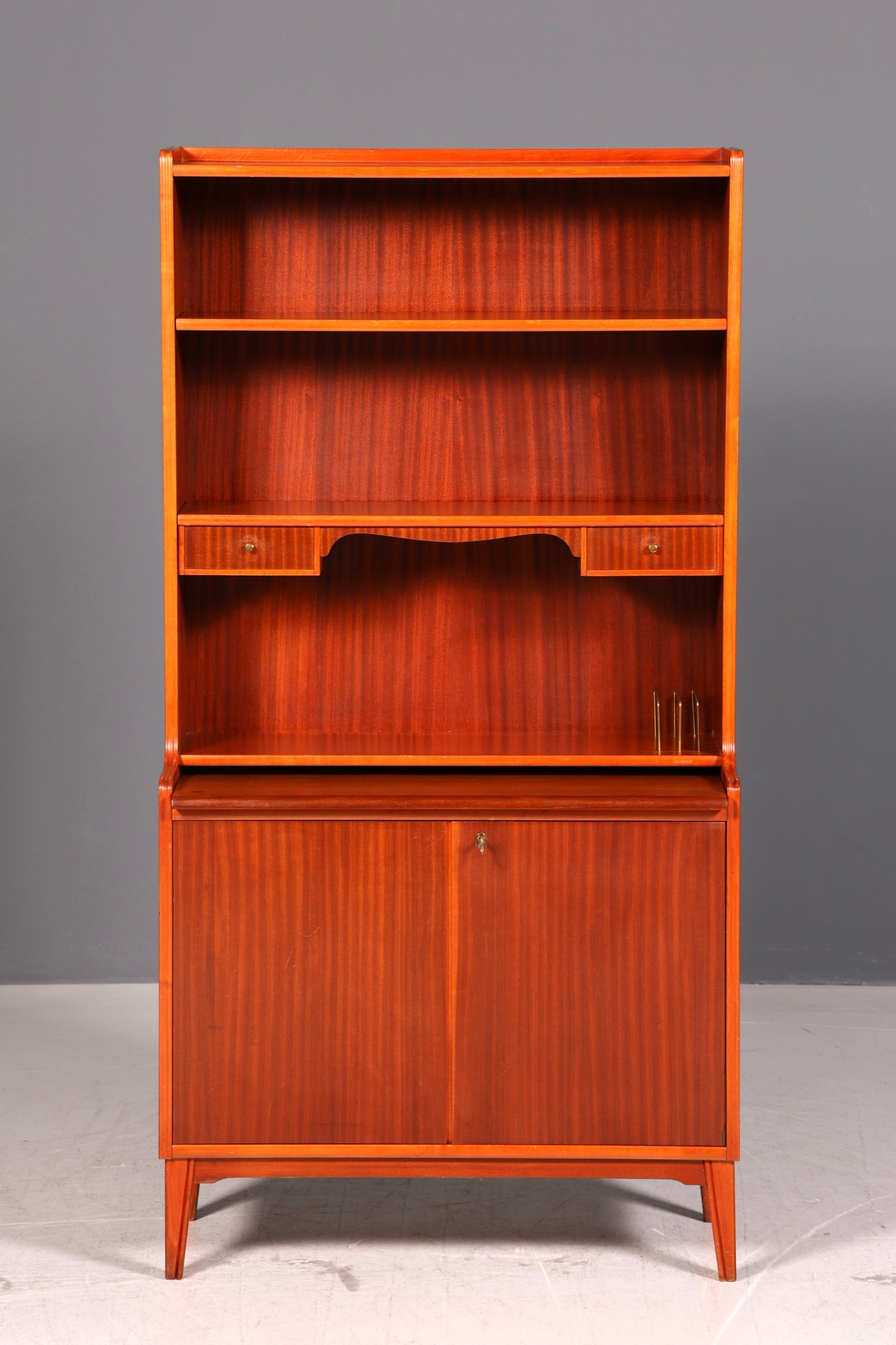 Wunderschöner Mid Century Schrank Sekretär Bücherregal Highboard Vintage Regal Kommode Holz