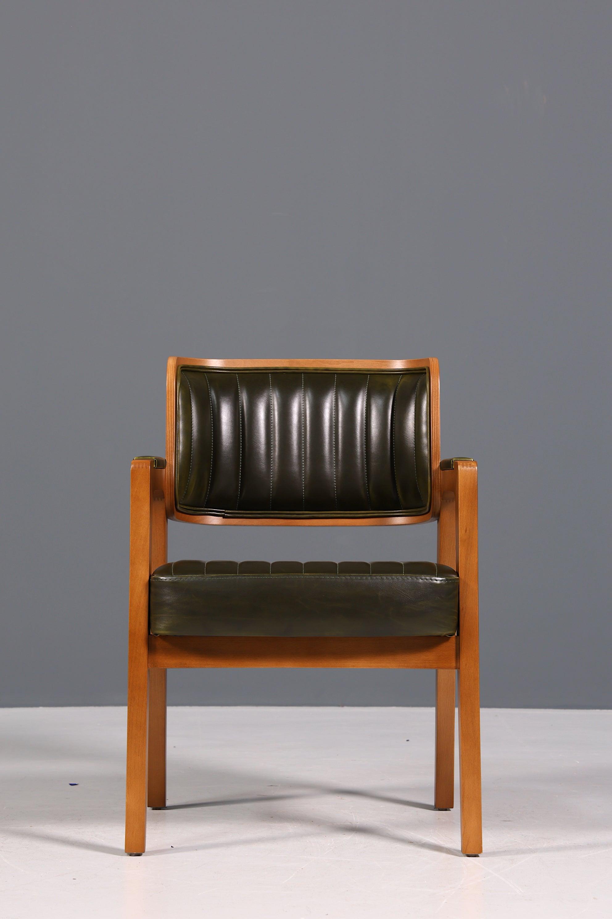 Edler Armlehnstuhl "Lima" Esszimmerstuhl mit Korbgeflecht in grün Küchenstuhl Armlehnstuhl