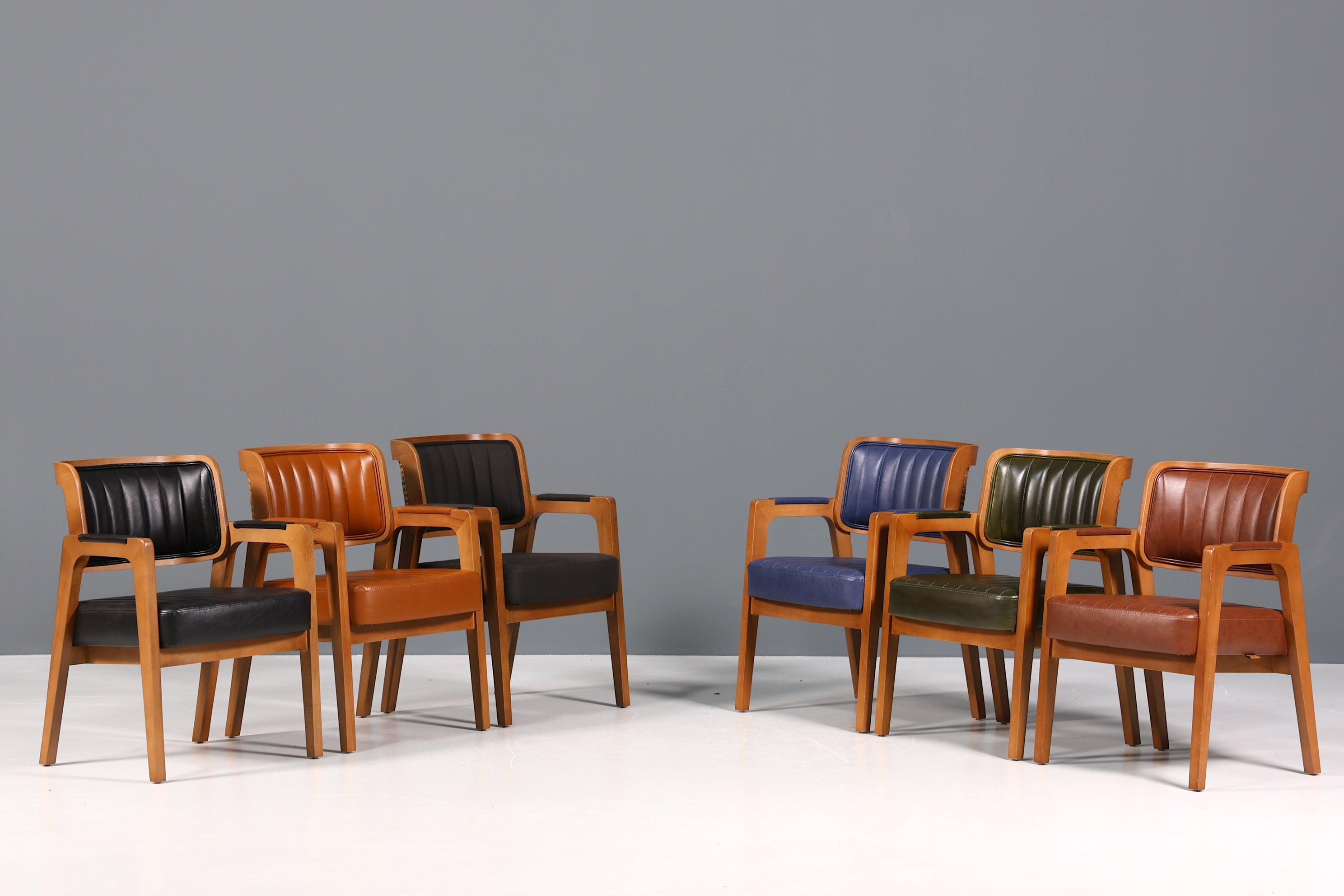 Edler Armlehnstuhl "Lima" Esszimmerstuhl mit Korbgeflecht in grün Küchenstuhl Armlehnstuhl