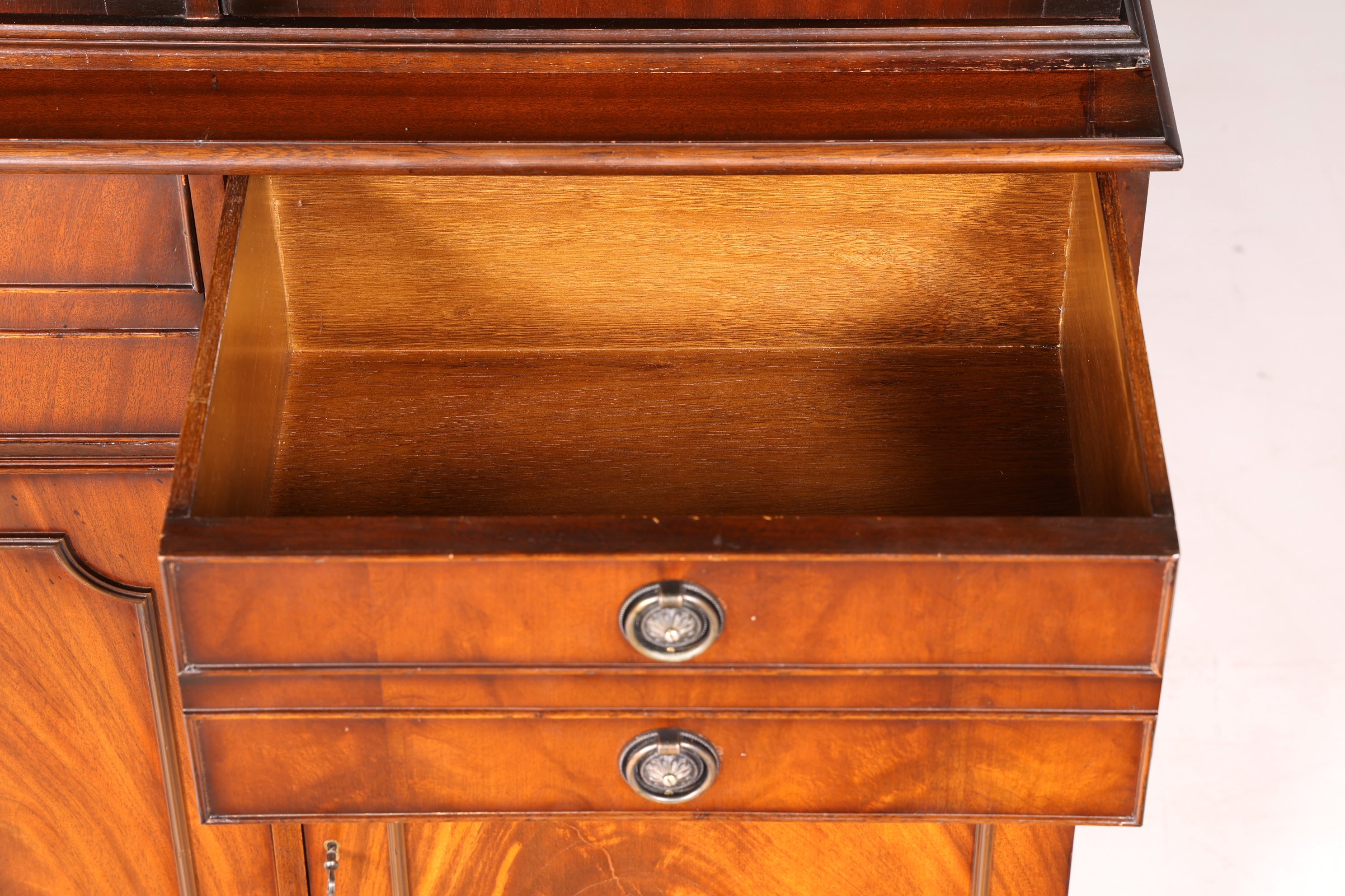 G718 Finish Wunderschöne Englische Vitrine Bibliothek Sekretär echt Holz Antik Schrank Regal (Kopie)