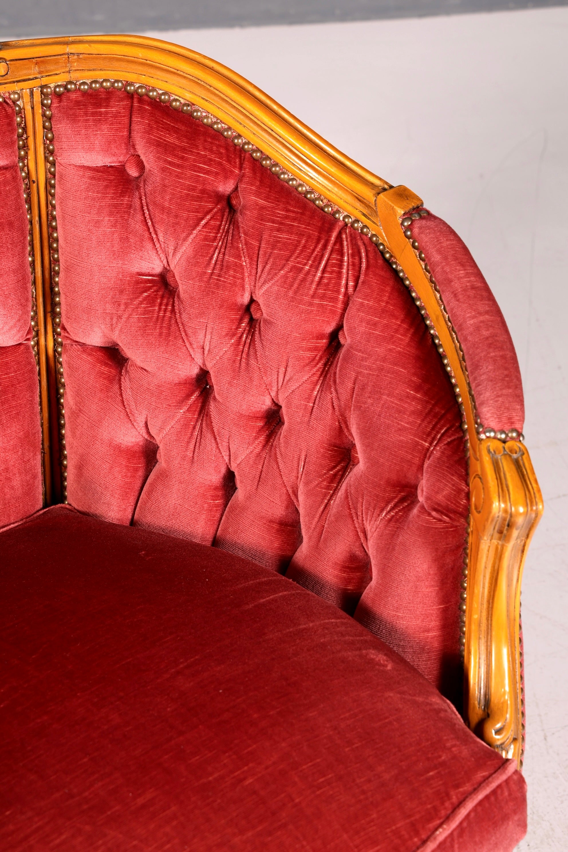 G063 Finish cm Edler Chippendale Armlehnsessel Barock Stil Sessel Armchair Samt Stoff Sessel