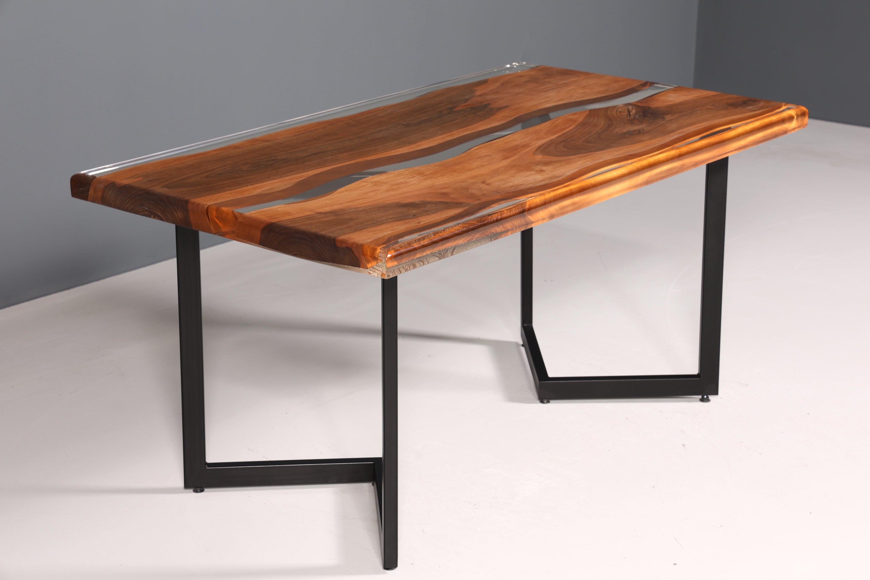 Beeindruckender Epoxidharz Tisch 160-90cm Nussbaum Esszimmer Tisch Epoxy Esstisch Küchentisch