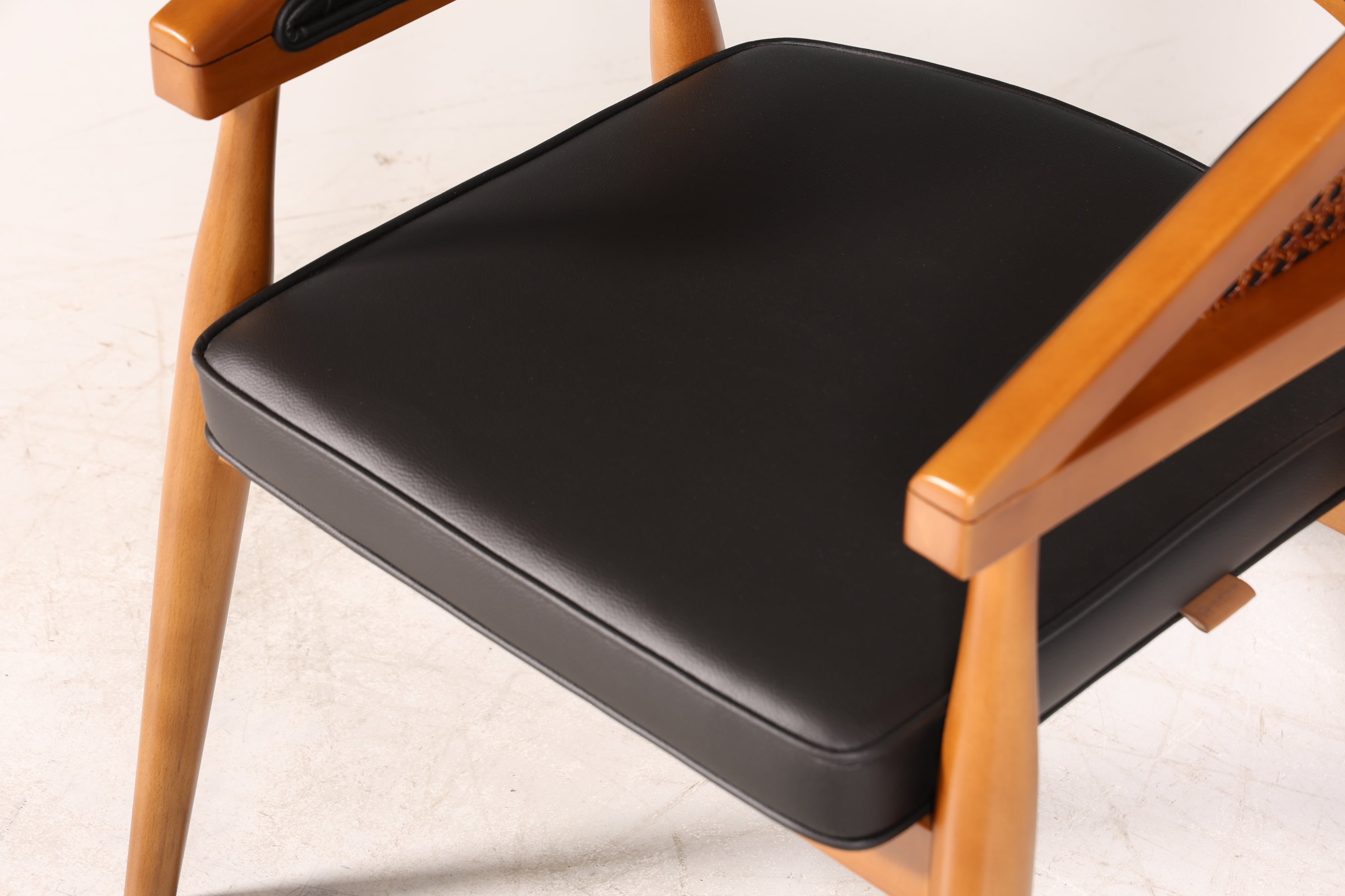 Edler Korbgeflecht Esszimmer Stuhl "Malibu Black Plus" Küchenstuhl Armlehnstuhl Buche Sekretär Stuhl