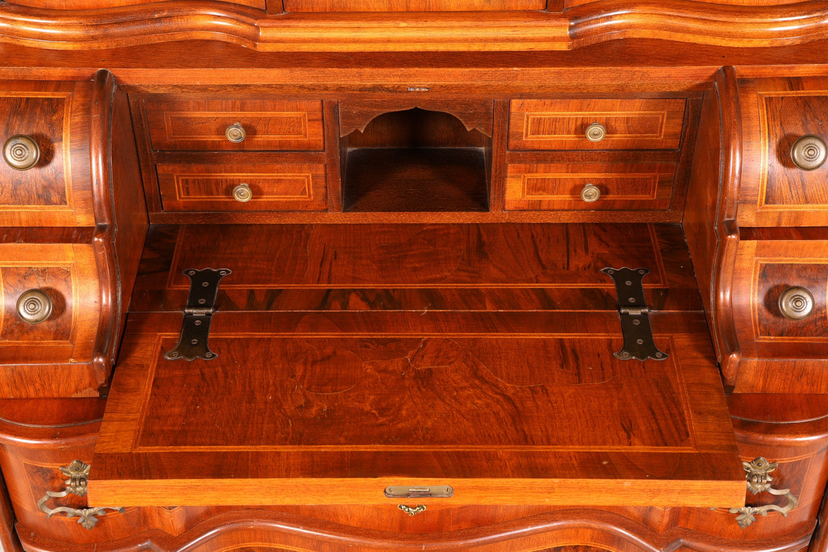 Beeindruckender Barock Aufsatzsekretär Sekretär Schreibschrank Tabernakel Antik Stil Massivholz Vintage