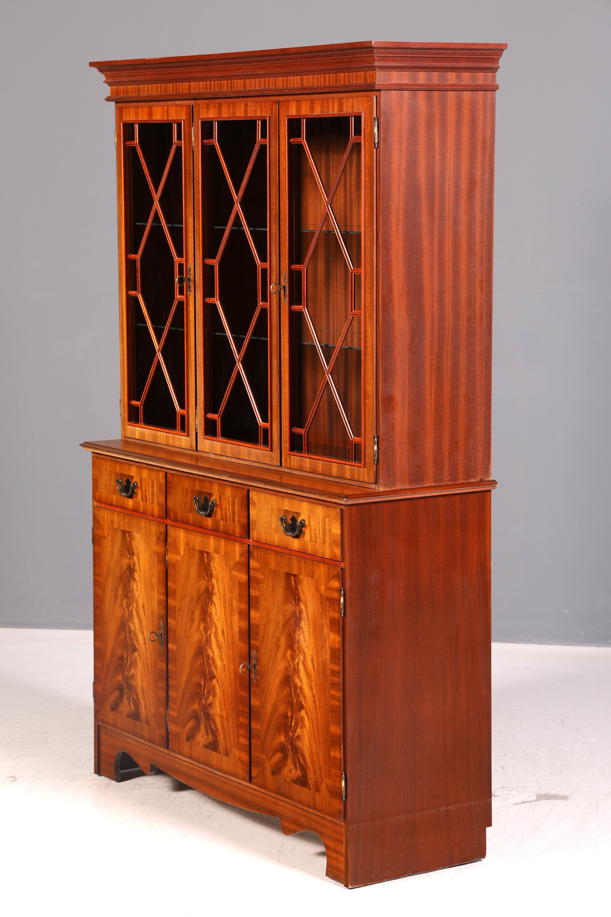 Wunderschöne Englische Vitrine Bibliothek Bücherschrank Glasvitrine Buffet Schrank Echt Holz Antik Vintage