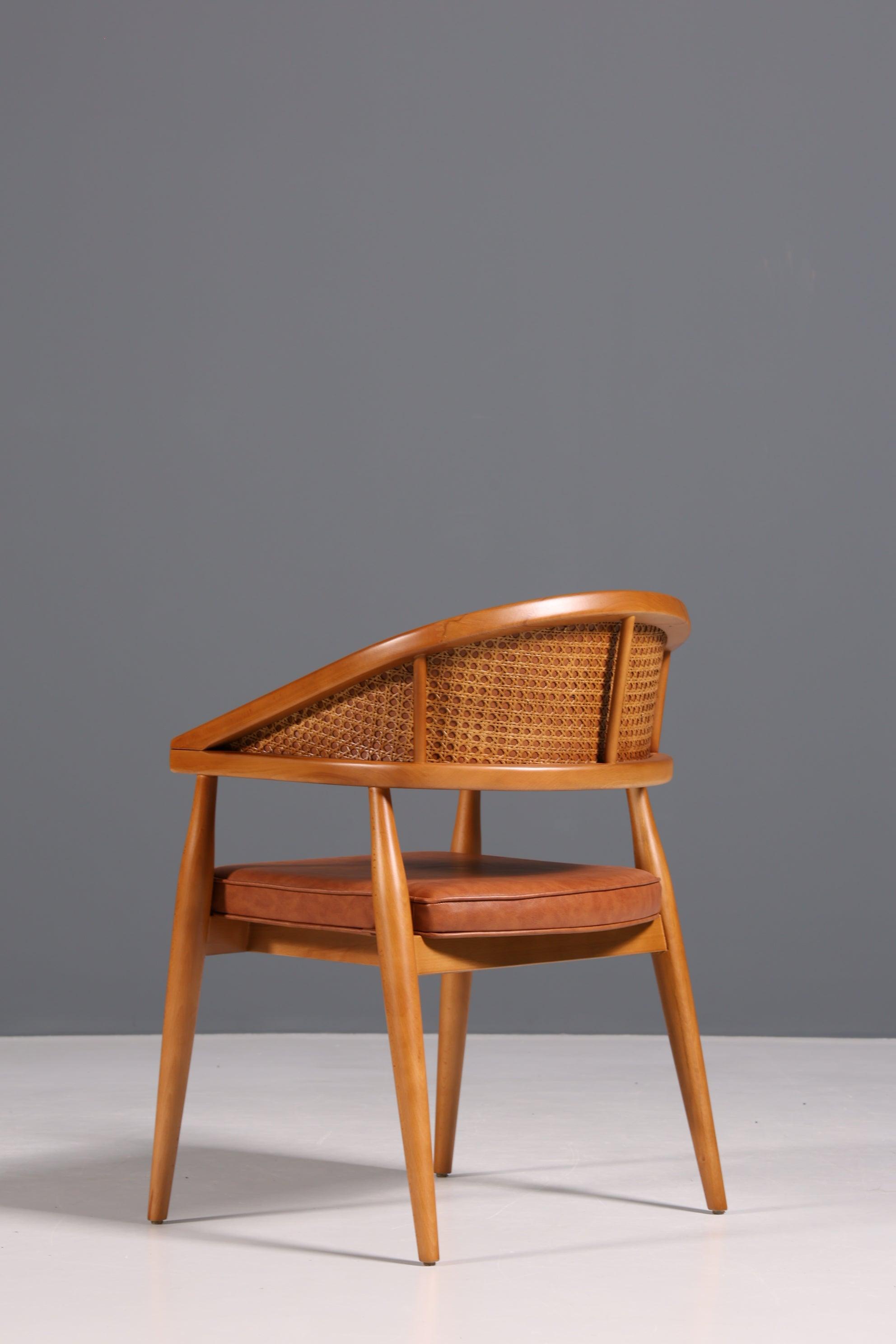 Edler Korbgeflecht Esszimmer Stuhl "Malibu Brown" Küchenstuhl Armlehnstuhl Buche Sekretär Stuhl