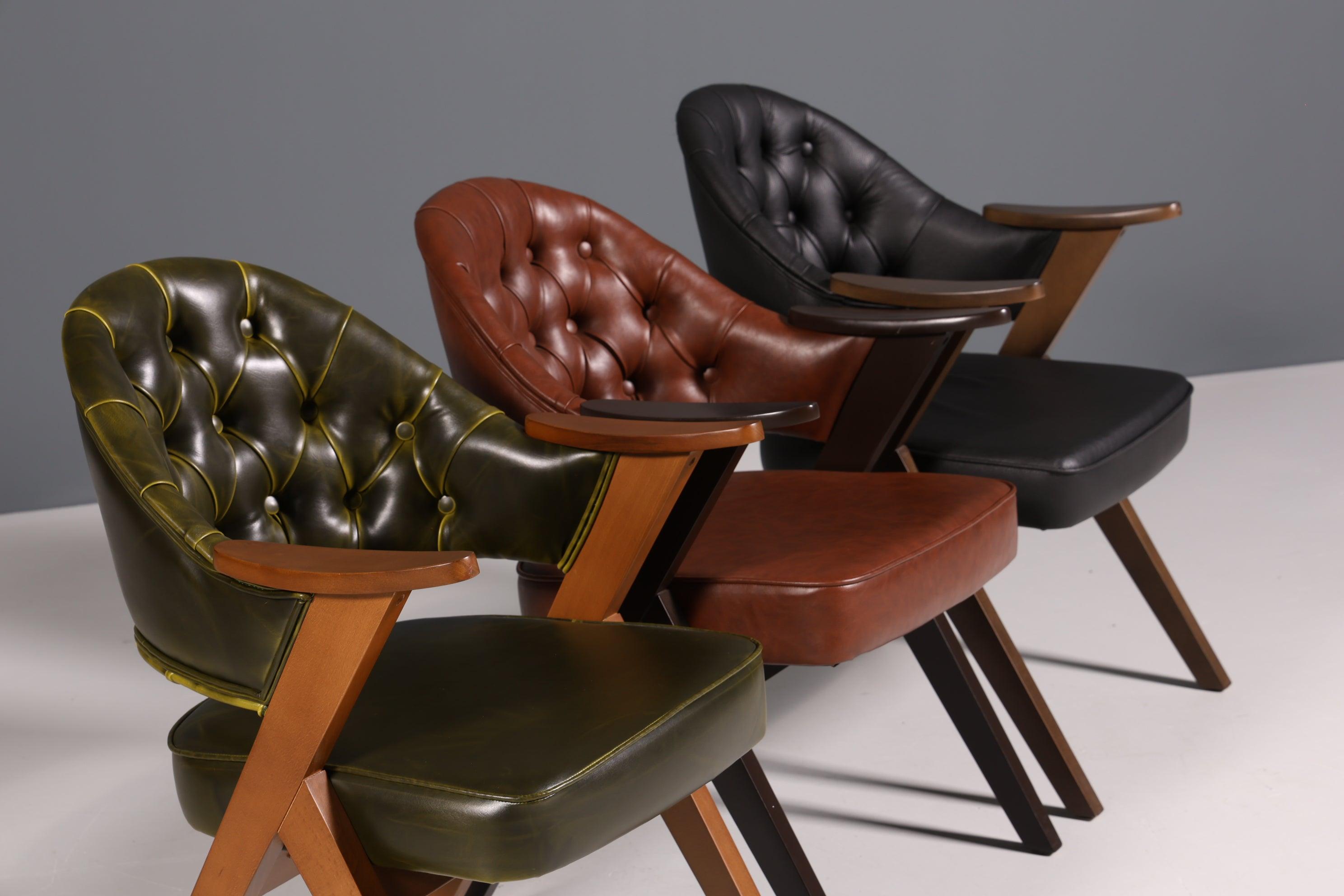 Luxuriöser "Manchester Brown" Stuhl Armlehnstuhl Bürostuhl Chesterfield Stil Esszimmerstuhl Lounge Stuhl