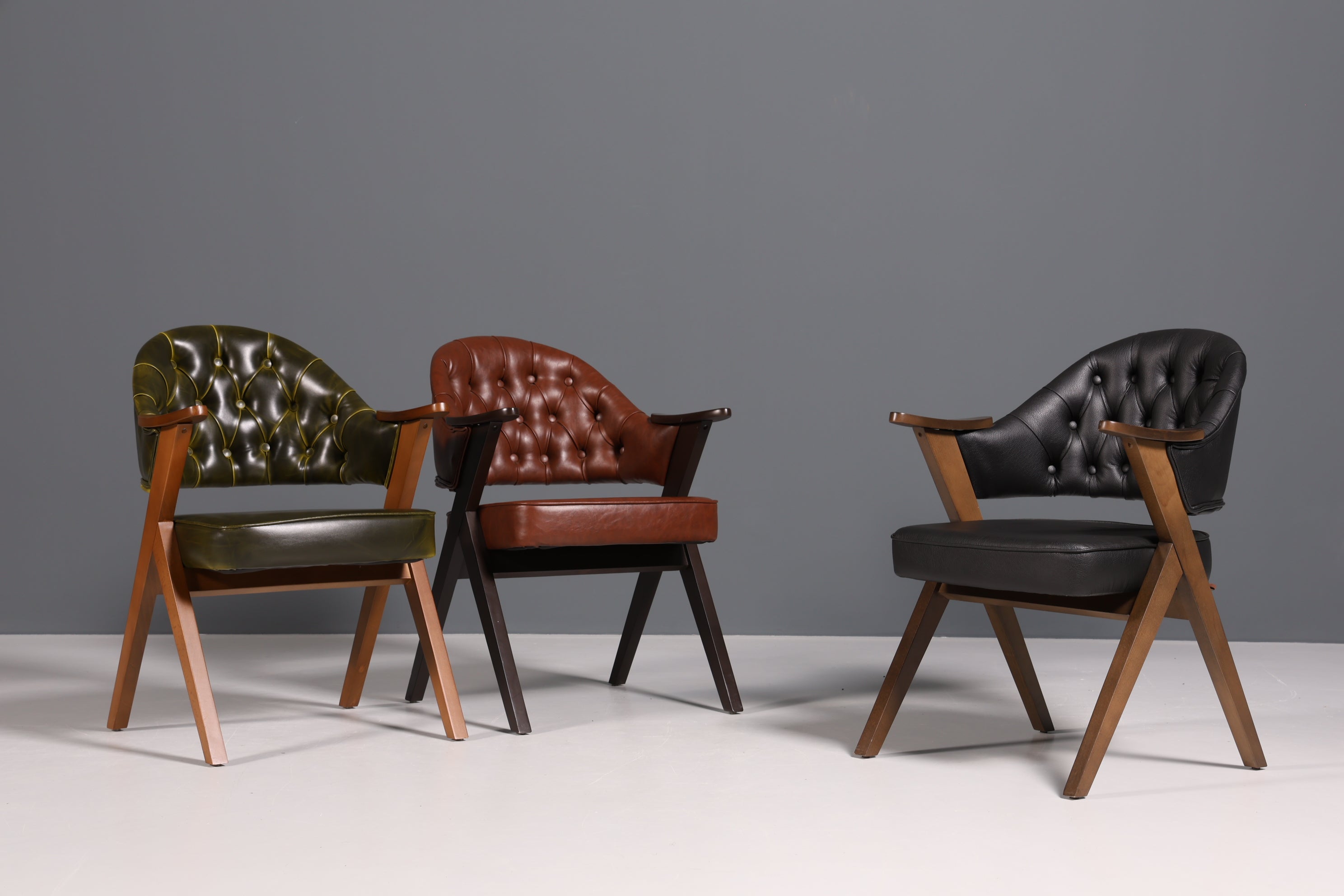 Luxuriöser "Manchester Black" Stuhl Chesterfield Stil Bürostuhl Esszimmerstuhl Lounge Stuhl