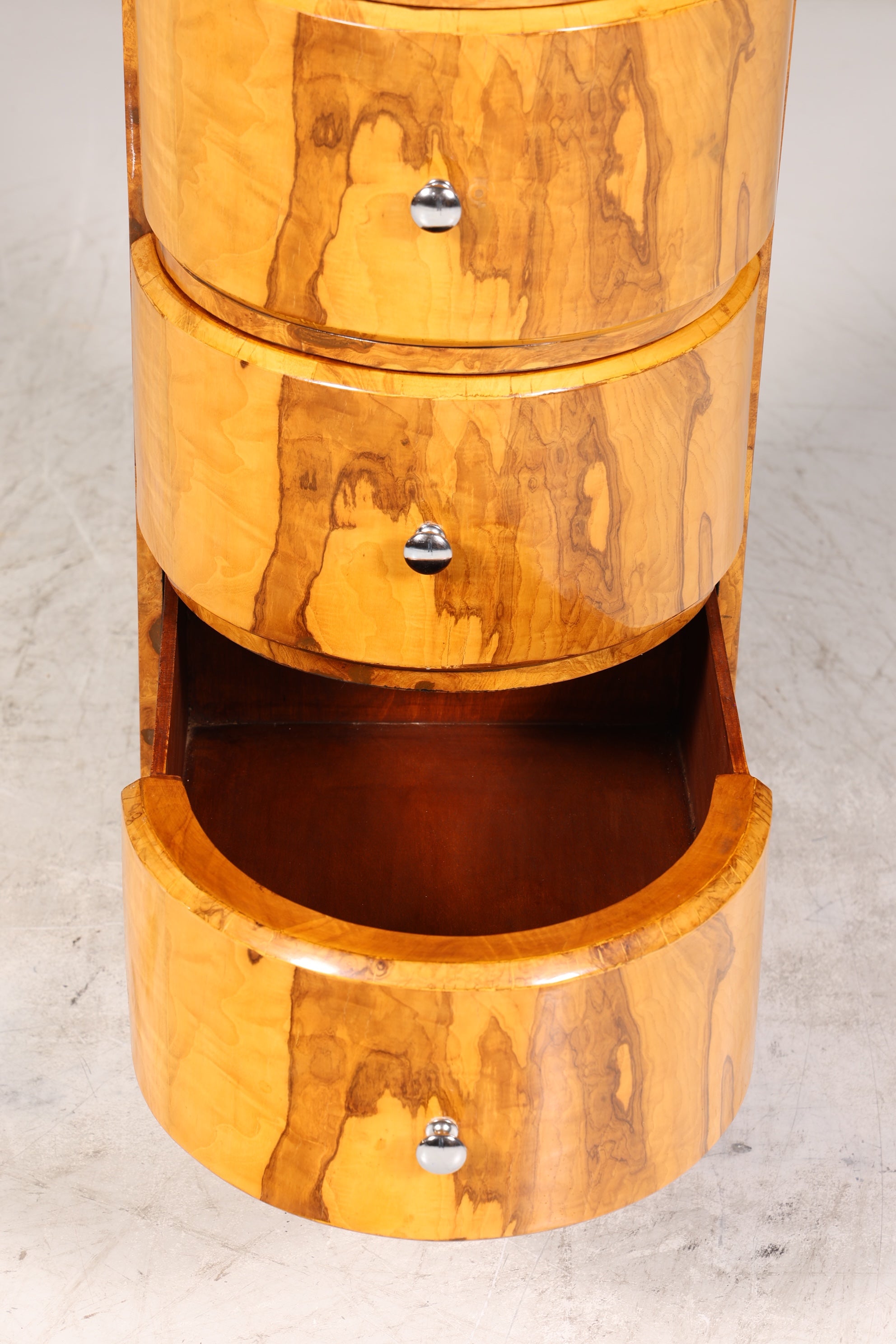 Traumhafte Art Deco Stil Birke Highboard Kommode Vertiko Schubladenkommode