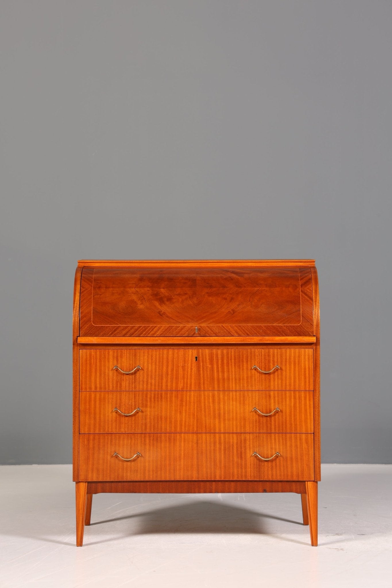 Wunderschöner Mid Century Rollladen Sekretär echt Holz Büro Schrank Vintage Schreibkommode